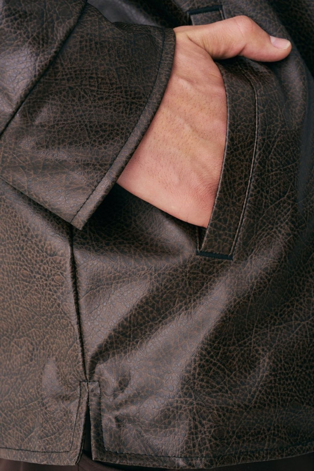 Erkek Kahverengi Deri Ceket