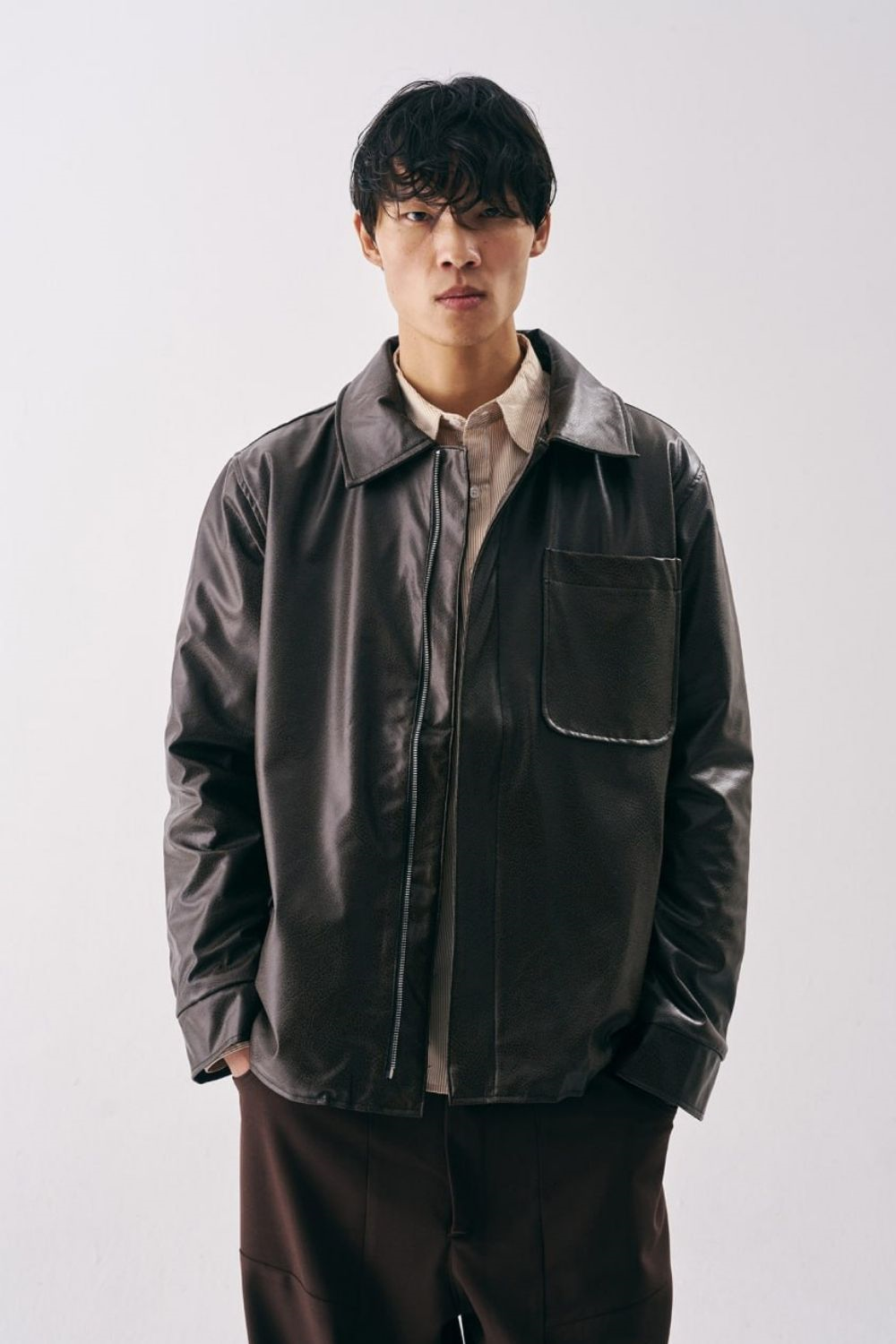 Erkek Kahverengi Deri Ceket