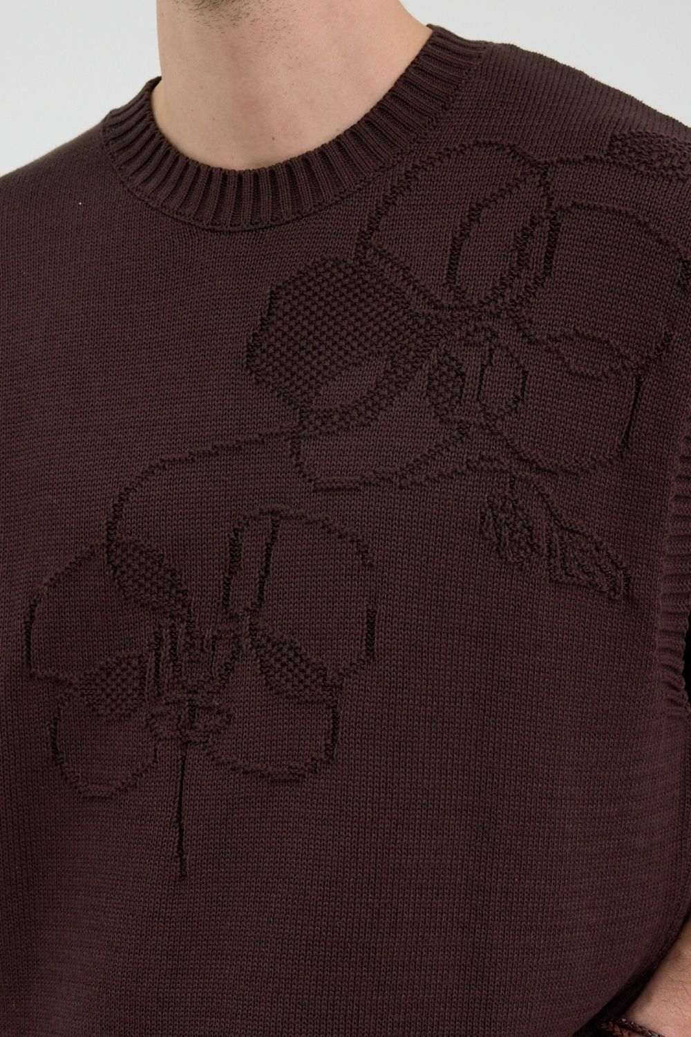 Erkek Kahverengi Jakarlı Süveter