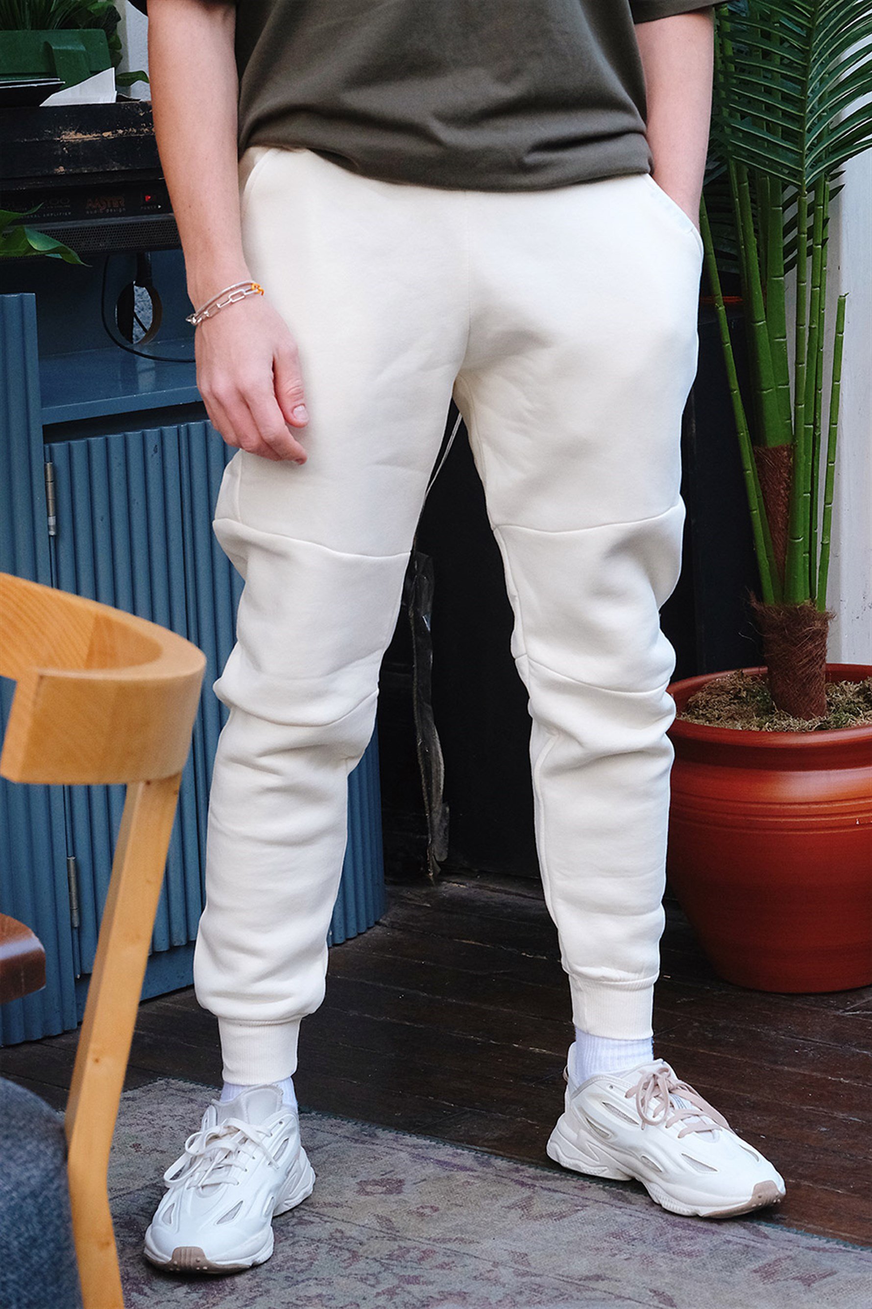 Erkek Krem Eşofman Alt