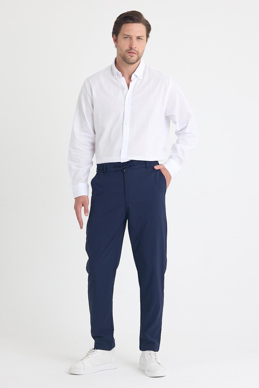 Erkek Lacivert Jogger Kumaş Pantolon