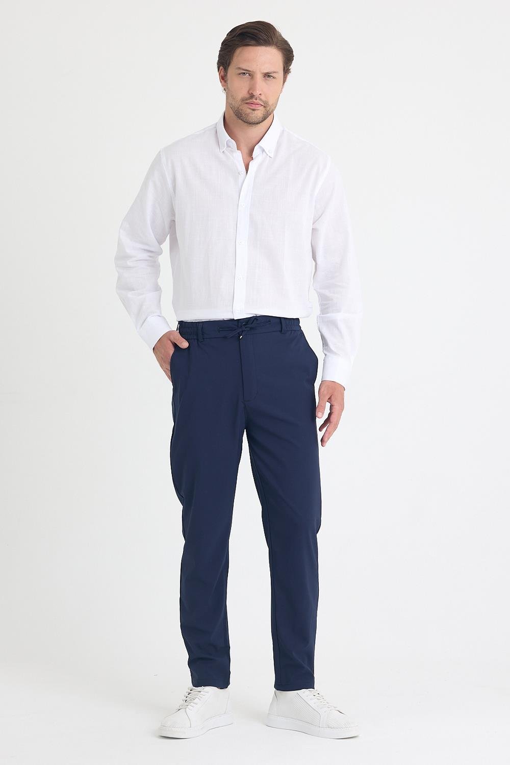Erkek Lacivert Jogger Kumaş Pantolon
