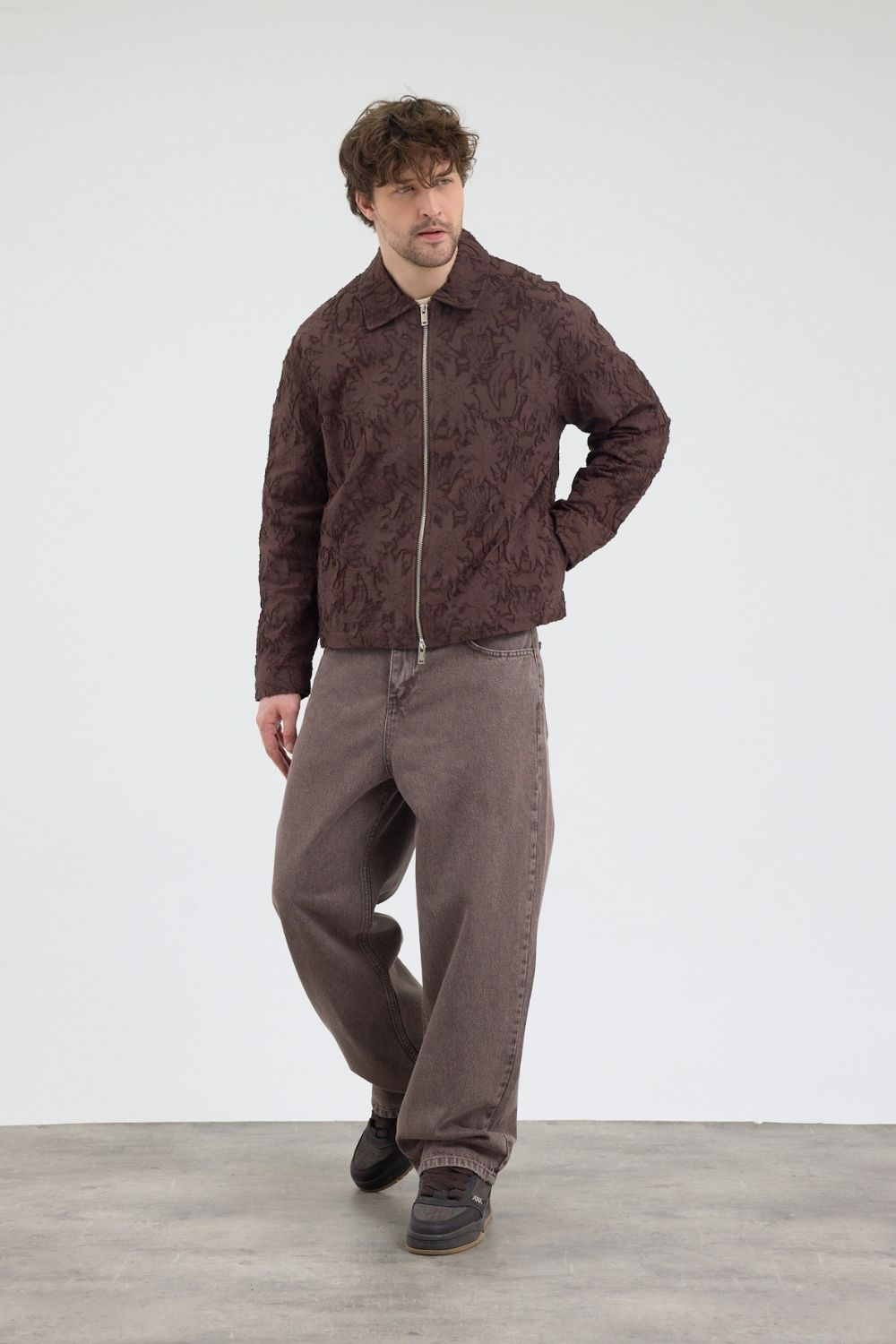 Erkek Loose Fit Kahverengi Pantolon