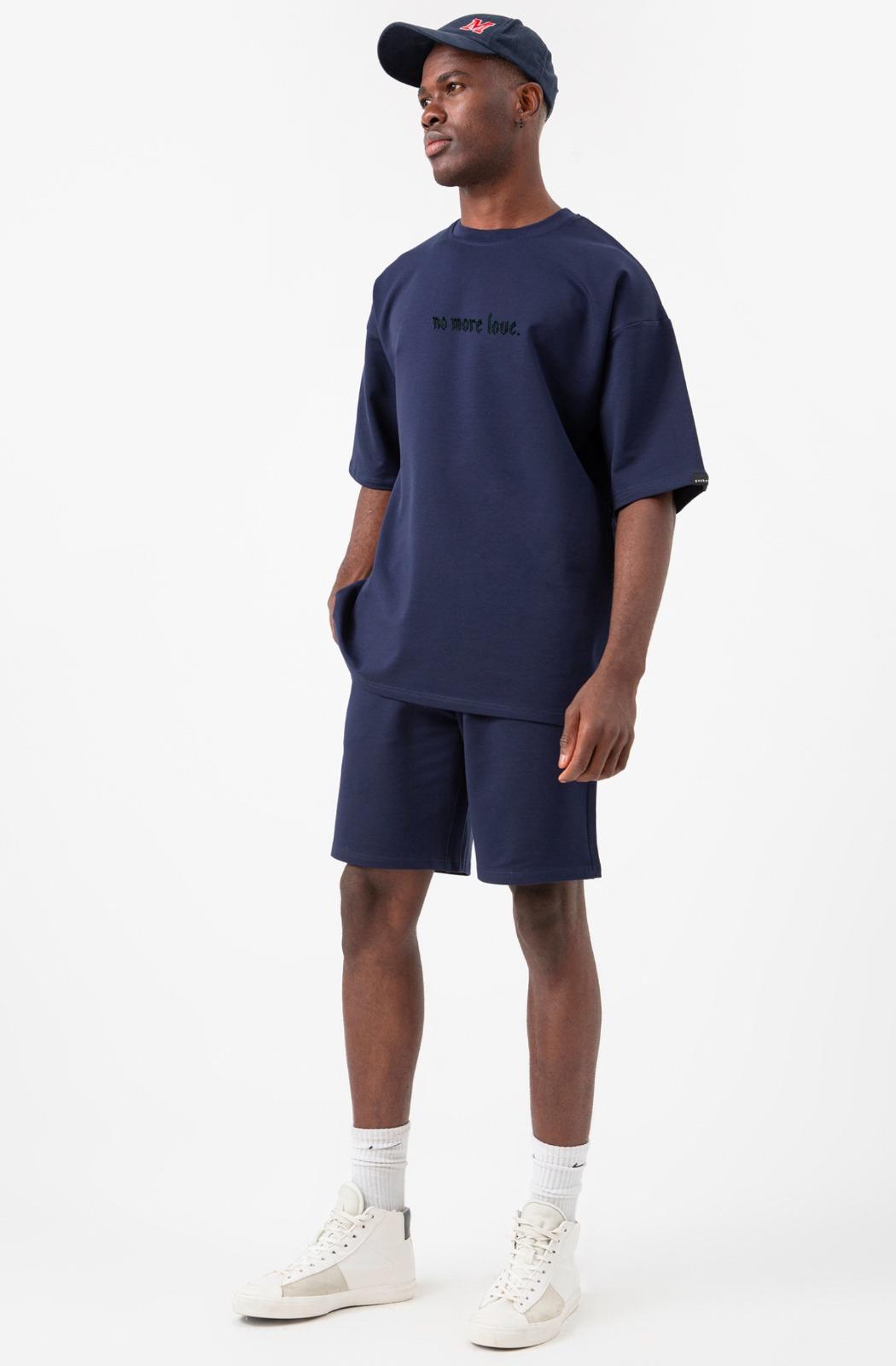 Erkek No More Love Oversize Lacivert T-Shirt
