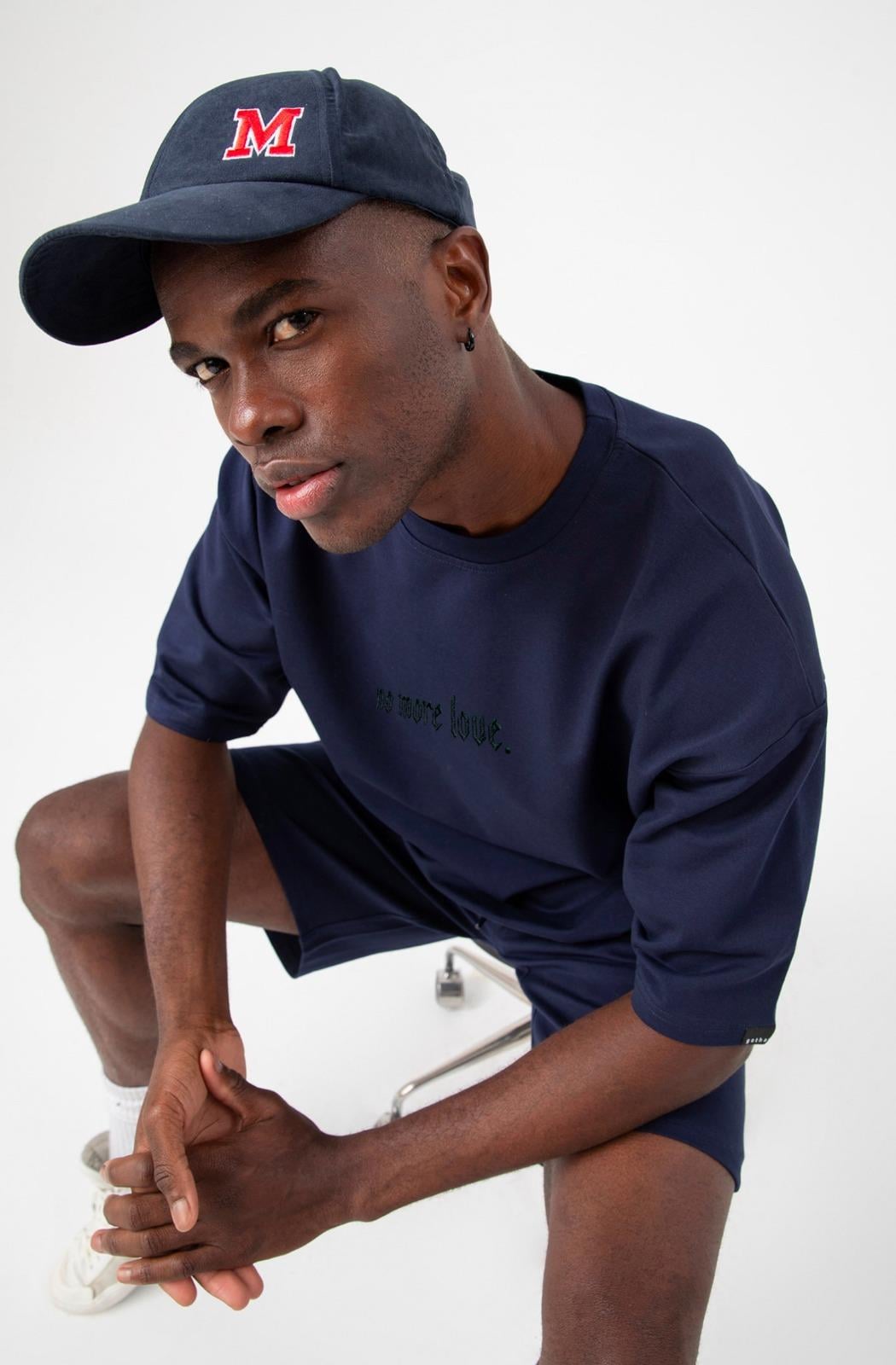 Erkek No More Love Oversize Lacivert T-Shirt
