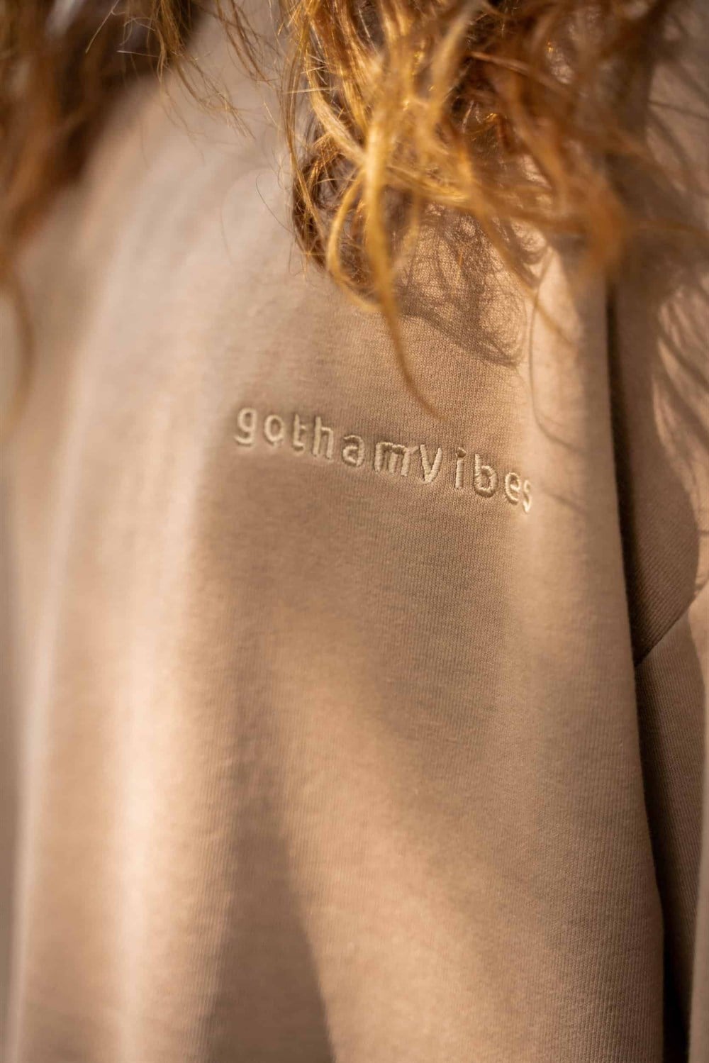 Erkek Oversize Bej Sweatshirt