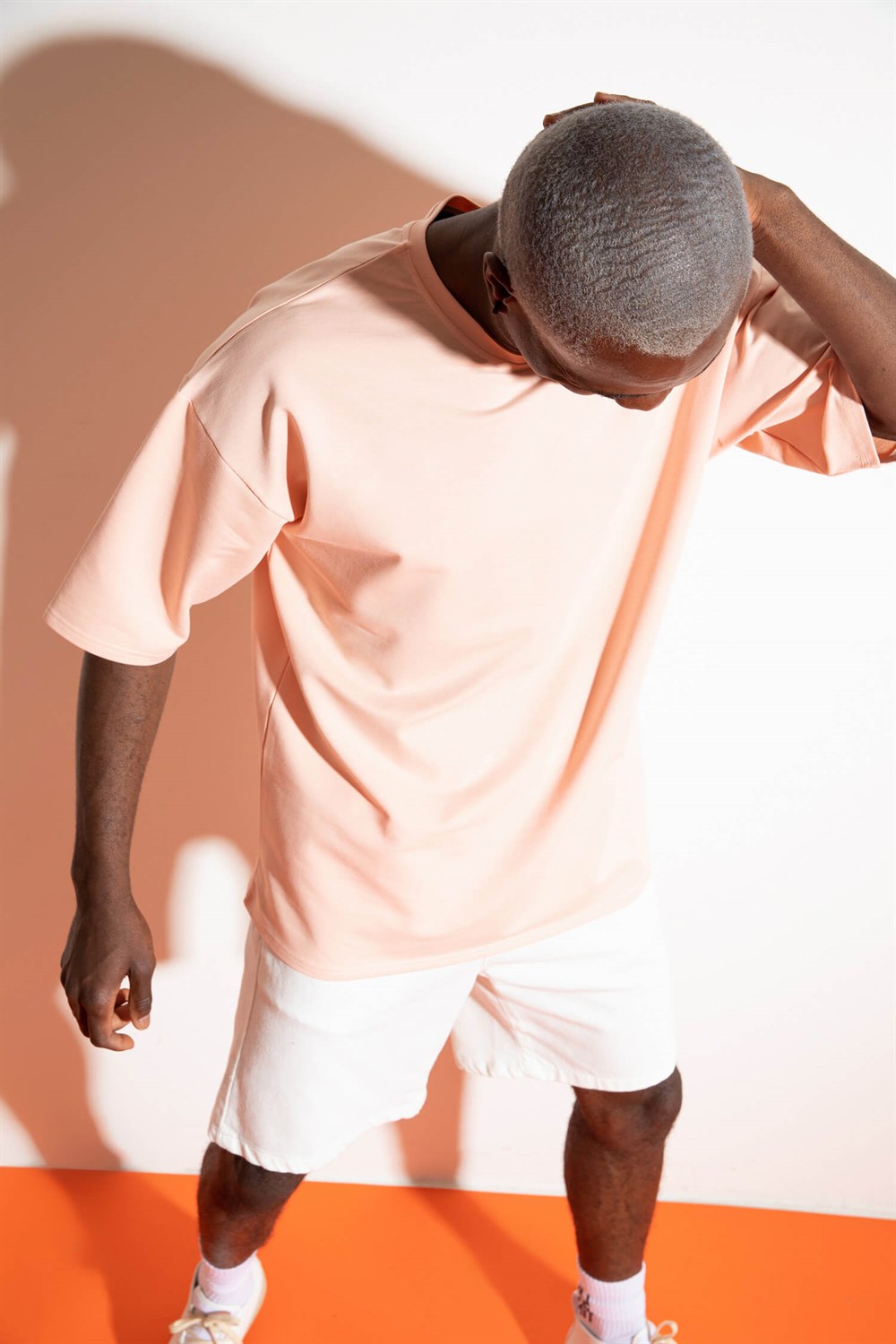 Erkek Oversize Mercan T-Shirt
