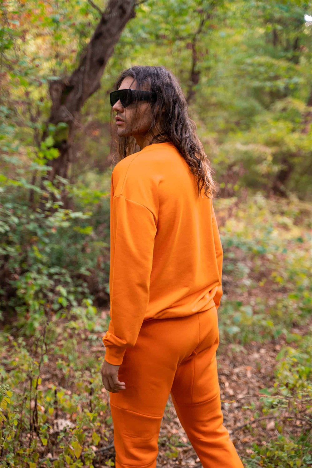 Erkek Oversize Turuncu Sweatshirt