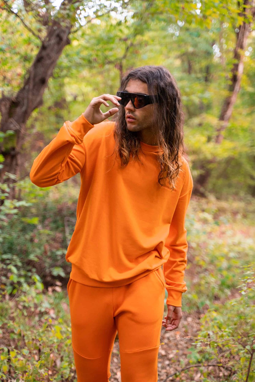 Erkek Oversize Turuncu Sweatshirt