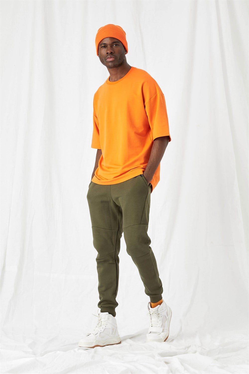Erkek Oversize Turuncu T-Shirt