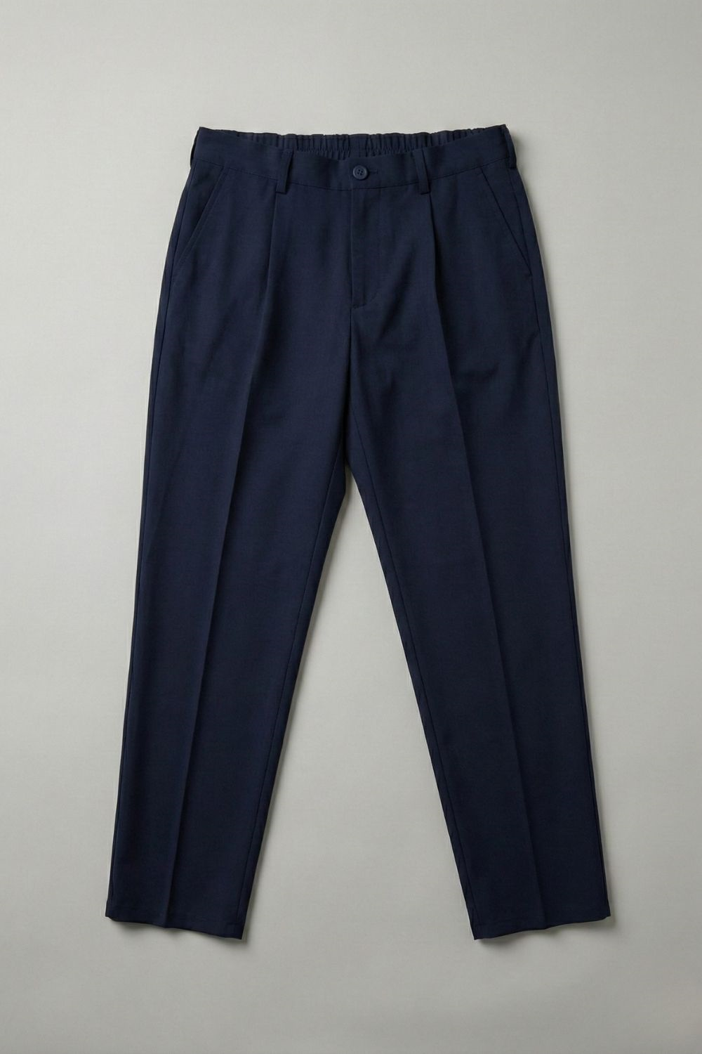 Erkek Pileli Havuç Kesim Lacivert Kumaş Pantolon