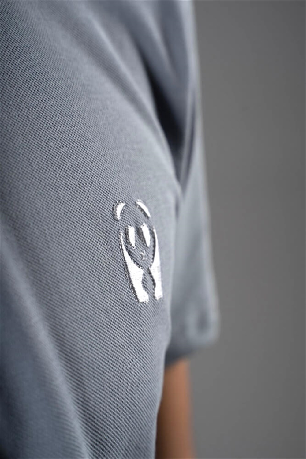 Erkek Polo Yaka Gri T-Shirt