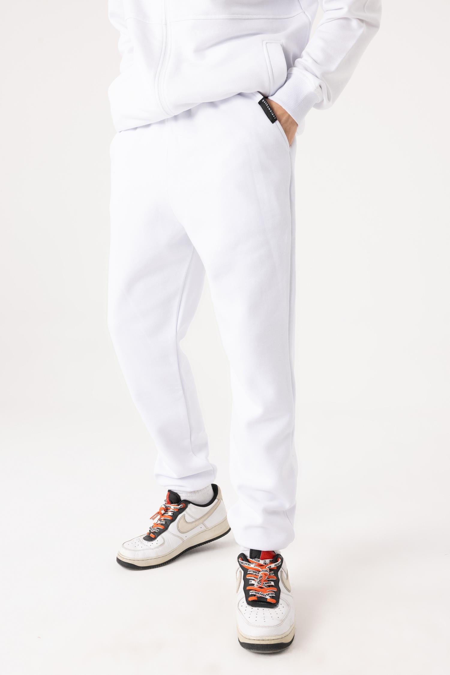 Erkek Rahat Kesim Beyaz Eşofman Alt