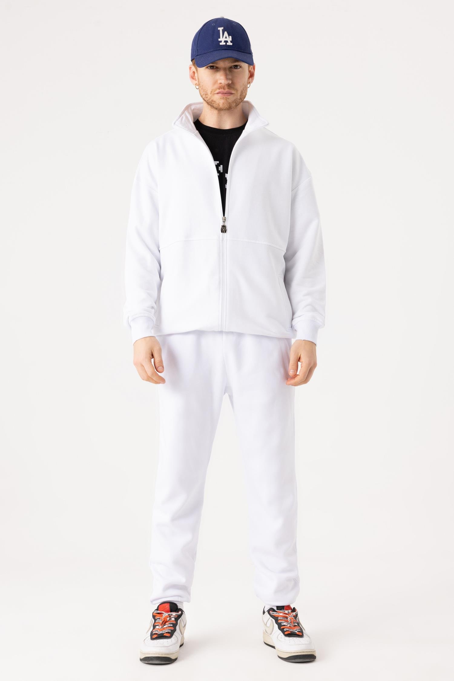 Erkek Rahat Kesim Beyaz Eşofman Alt