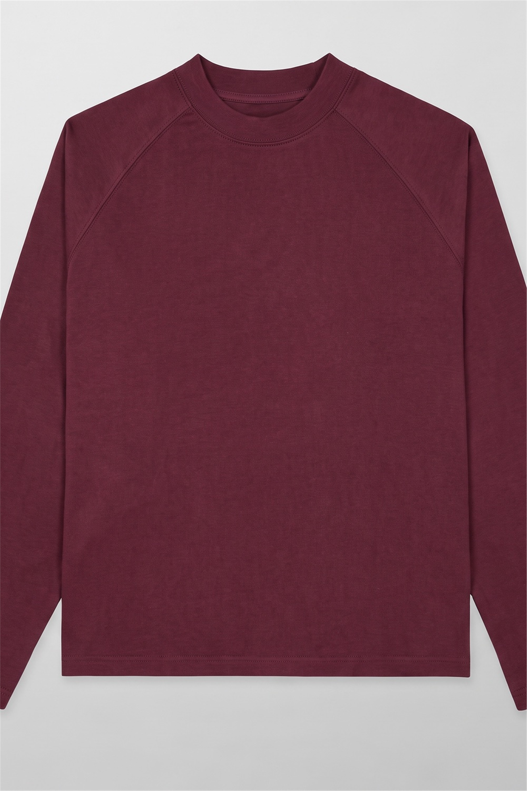 Erkek Reglan Uzun Kollu Bordo T-Shirt
