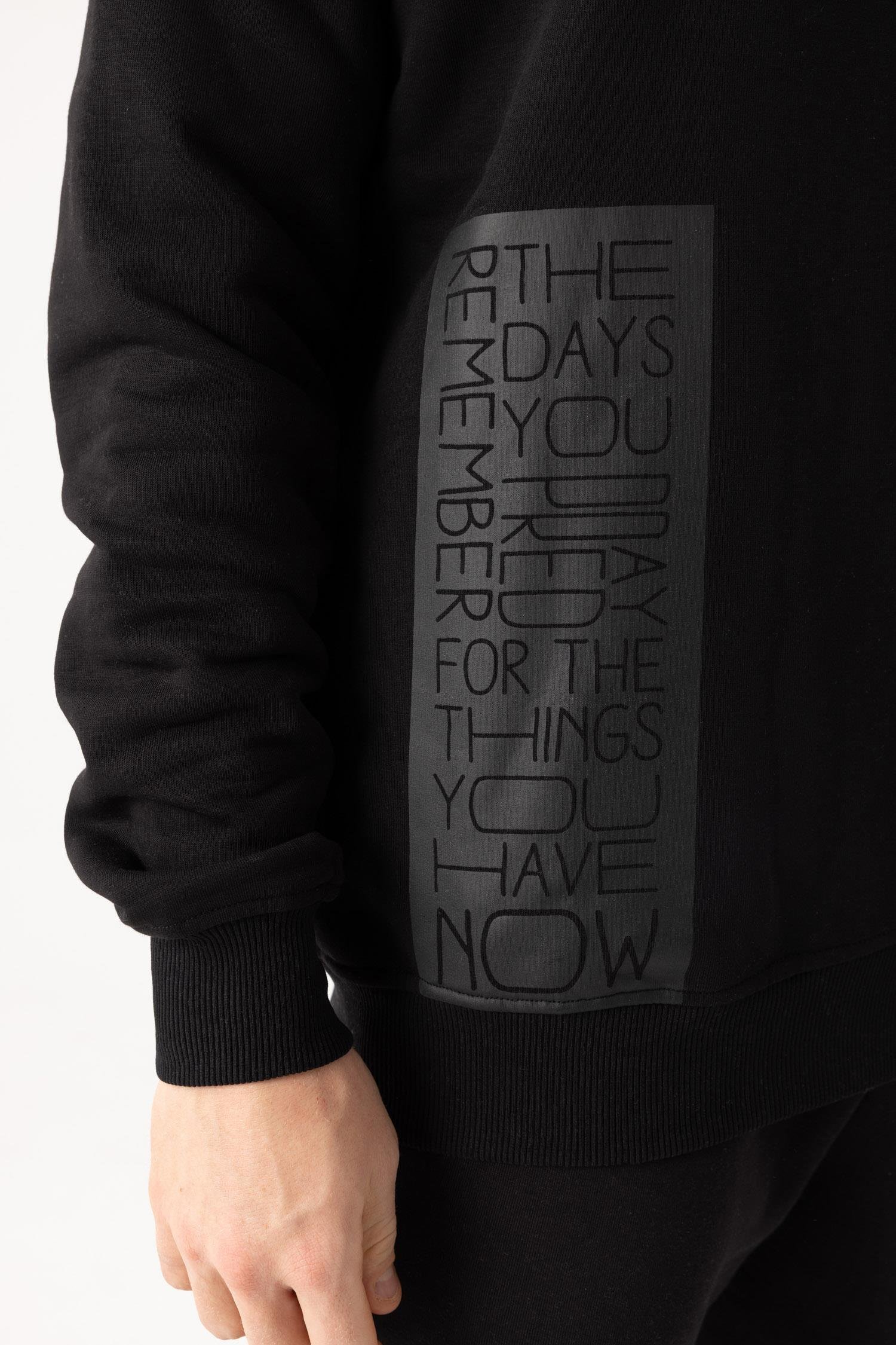 Erkek Remember Oversize Siyah Sweatshirt