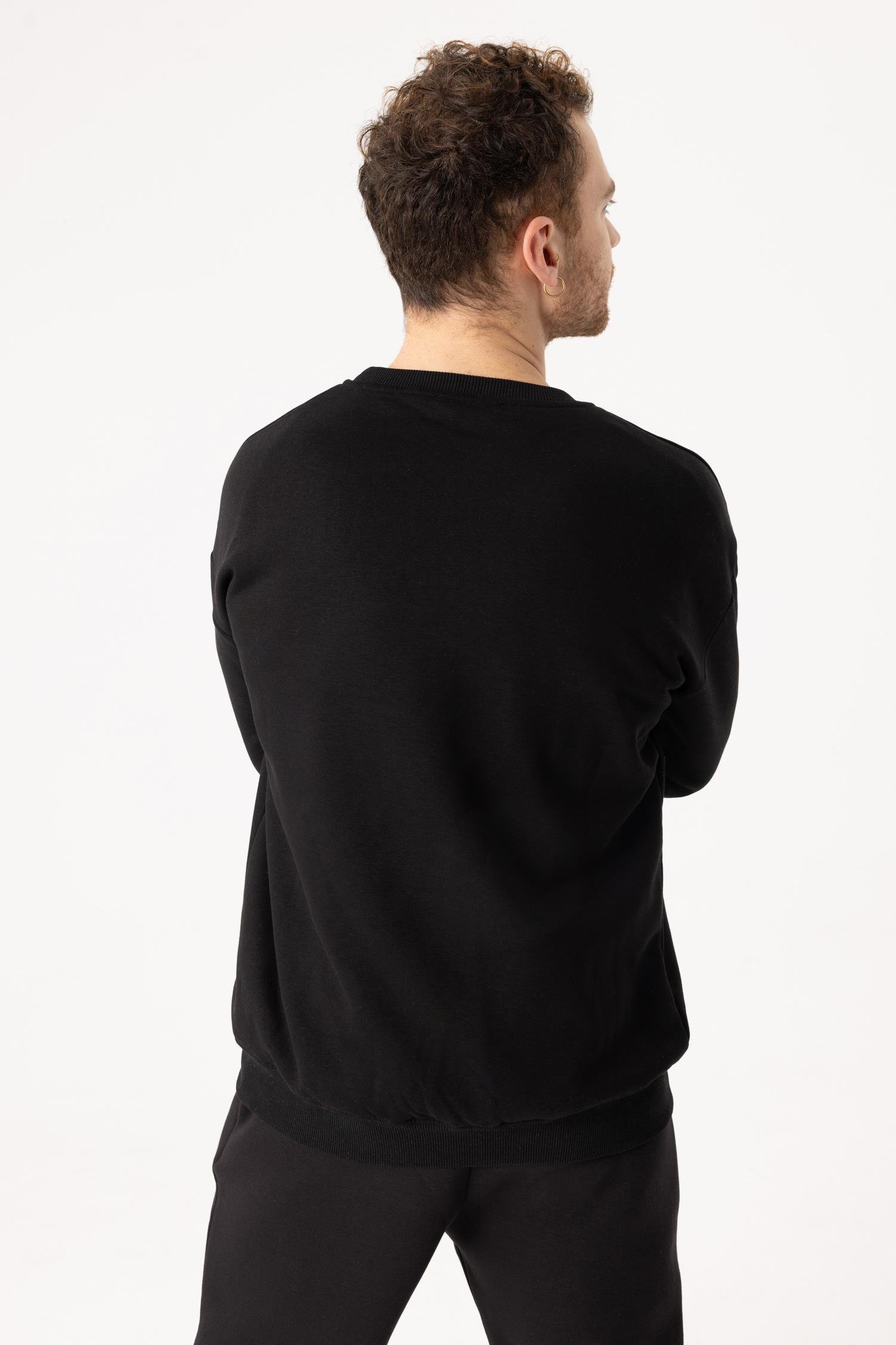 Erkek Remember Oversize Siyah Sweatshirt