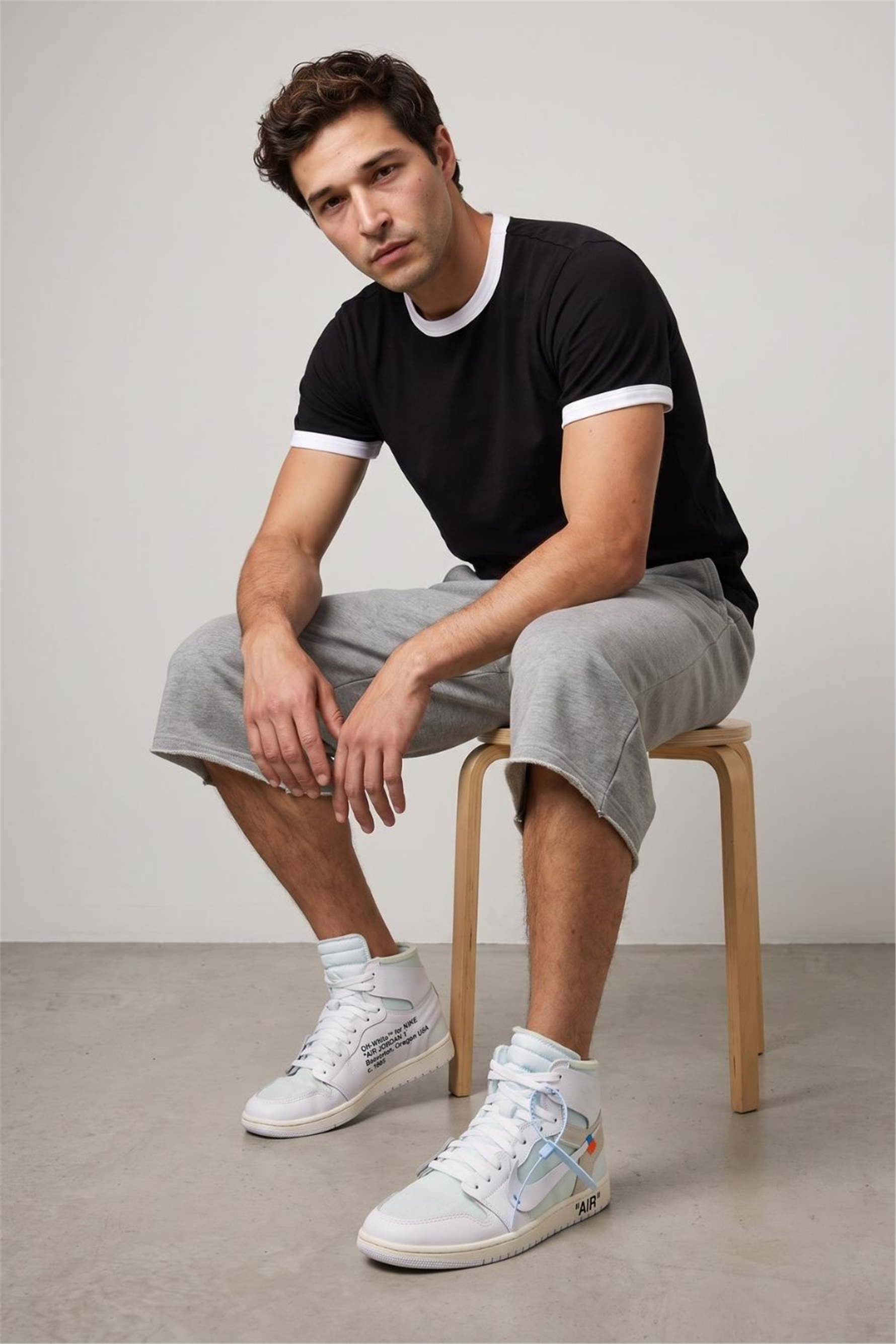 Erkek Ringer Siyah T-Shirt
