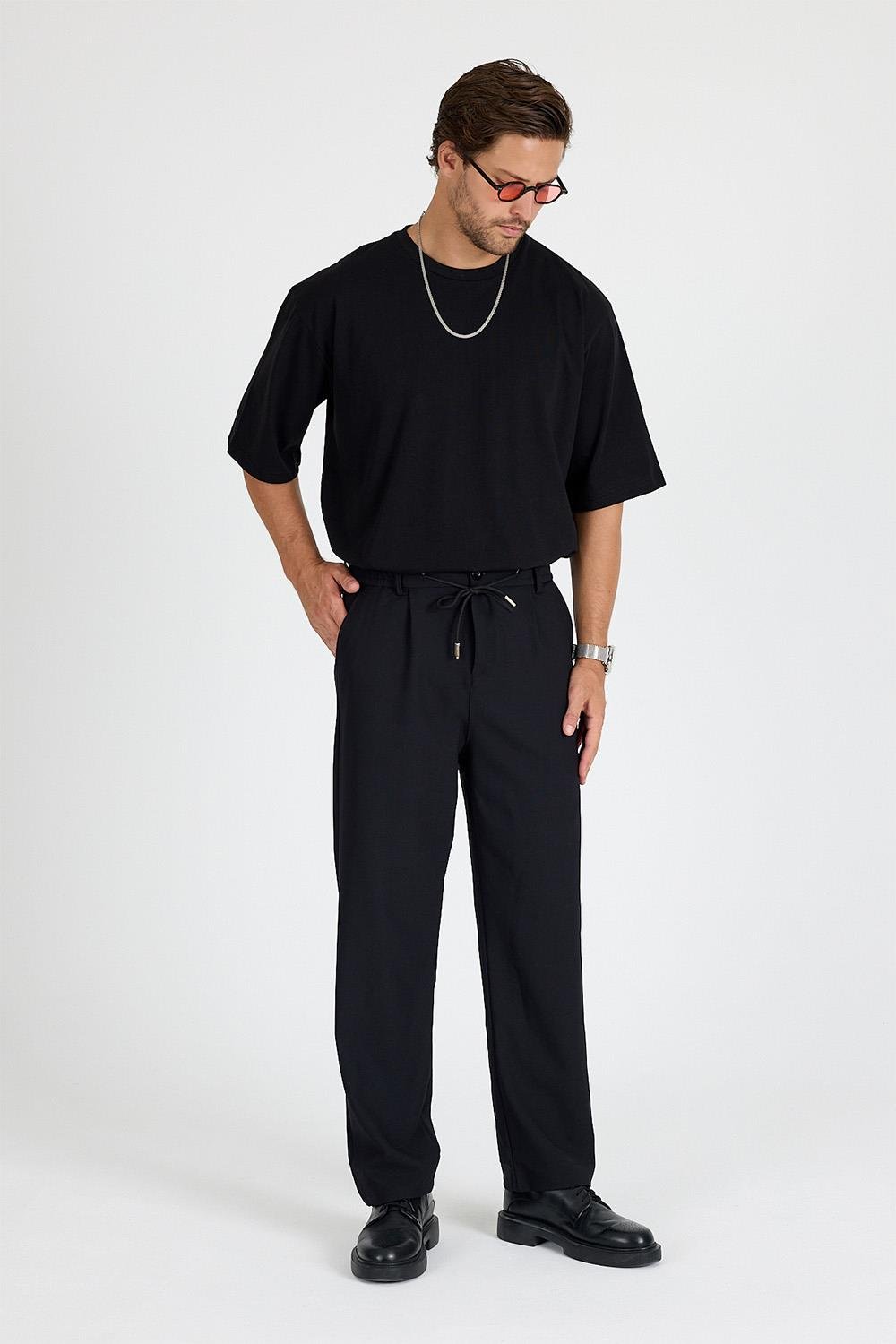 Erkek Siyah Baggy Pantolon
