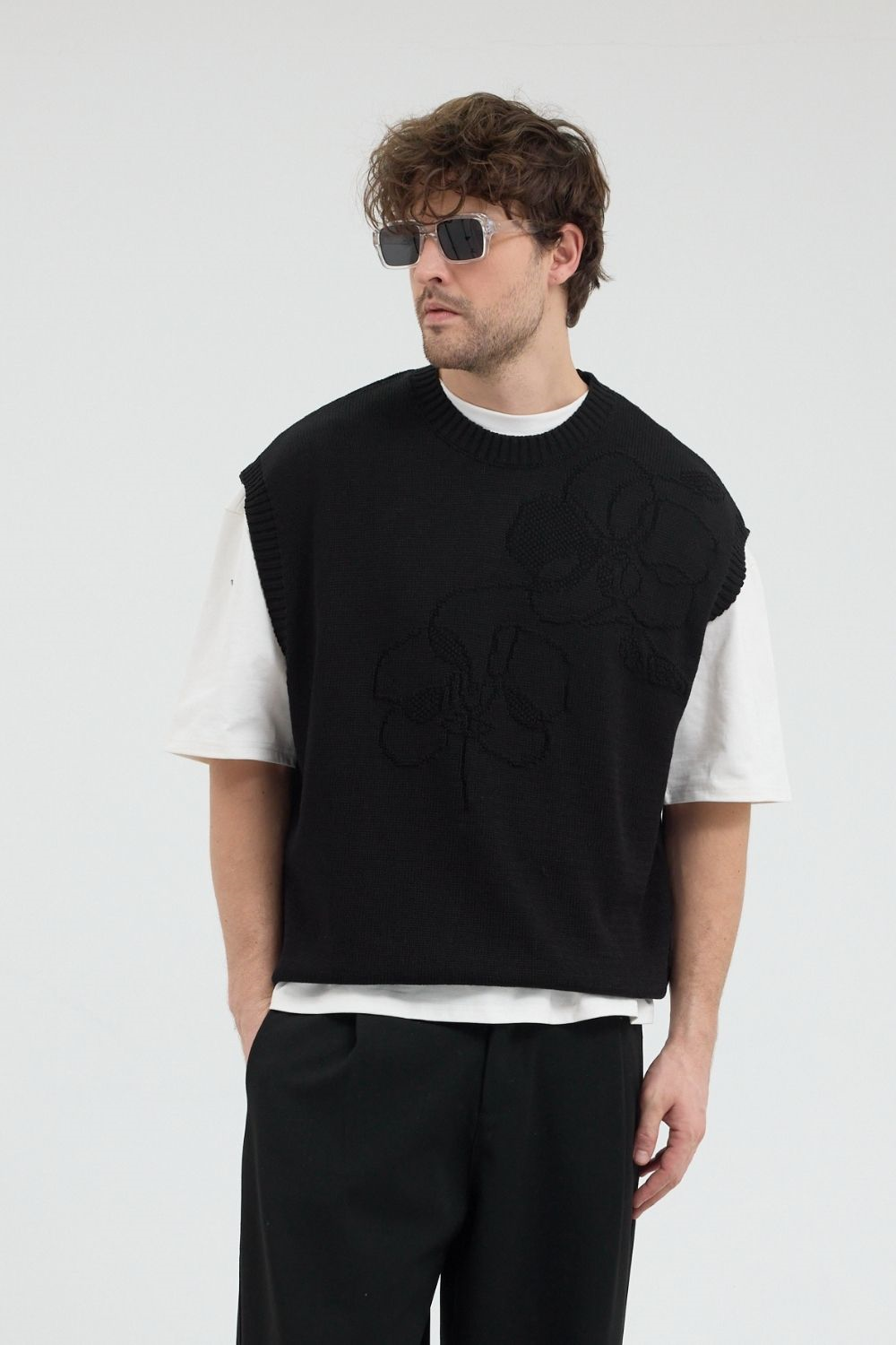 Erkek Siyah Jakarlı Süveter