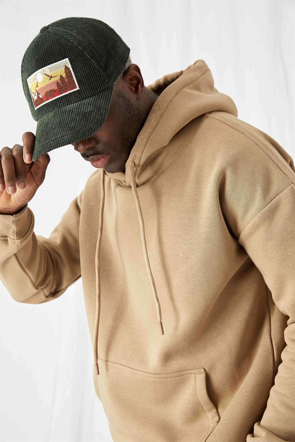 Erkek Stay Oversize Bej Hoodie