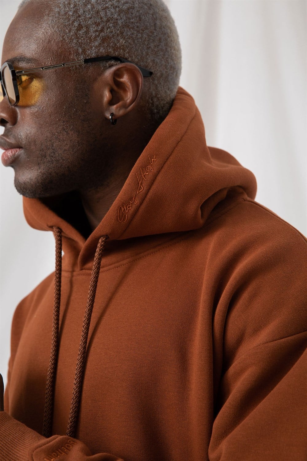 Erkek Stay Oversize Kiremit Hoodie Sweatshirt
