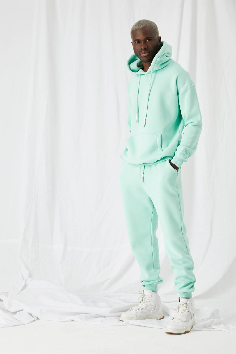 Erkek Stay Oversize Mint Hoodie