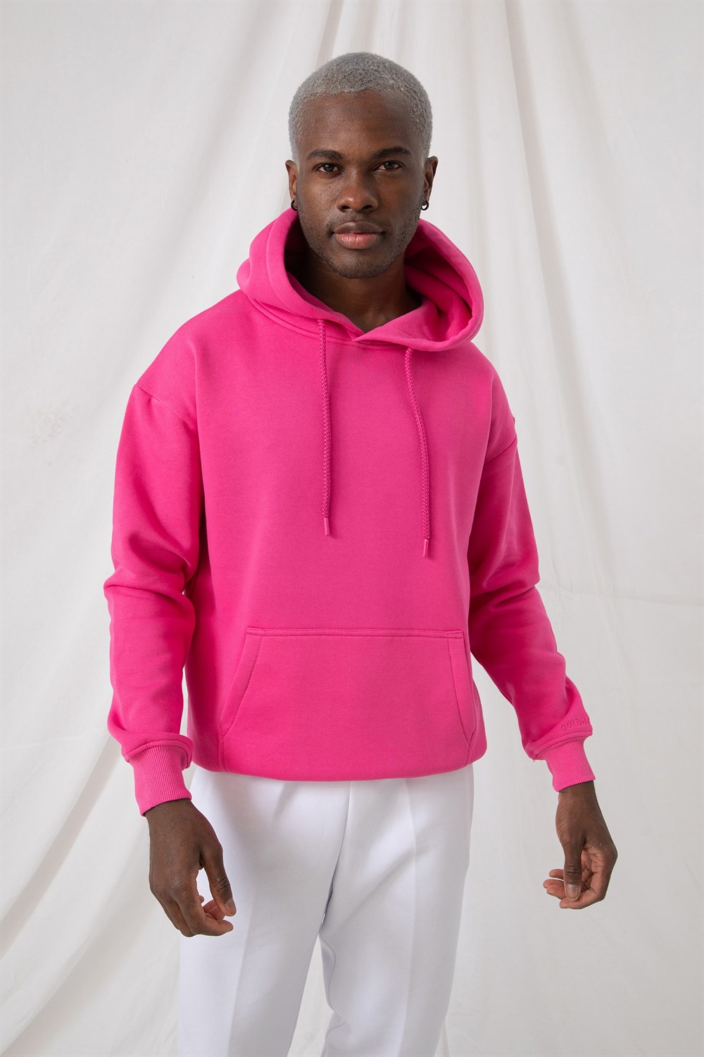 Erkek Stay Oversize Pembe Hoodie Sweatshirt