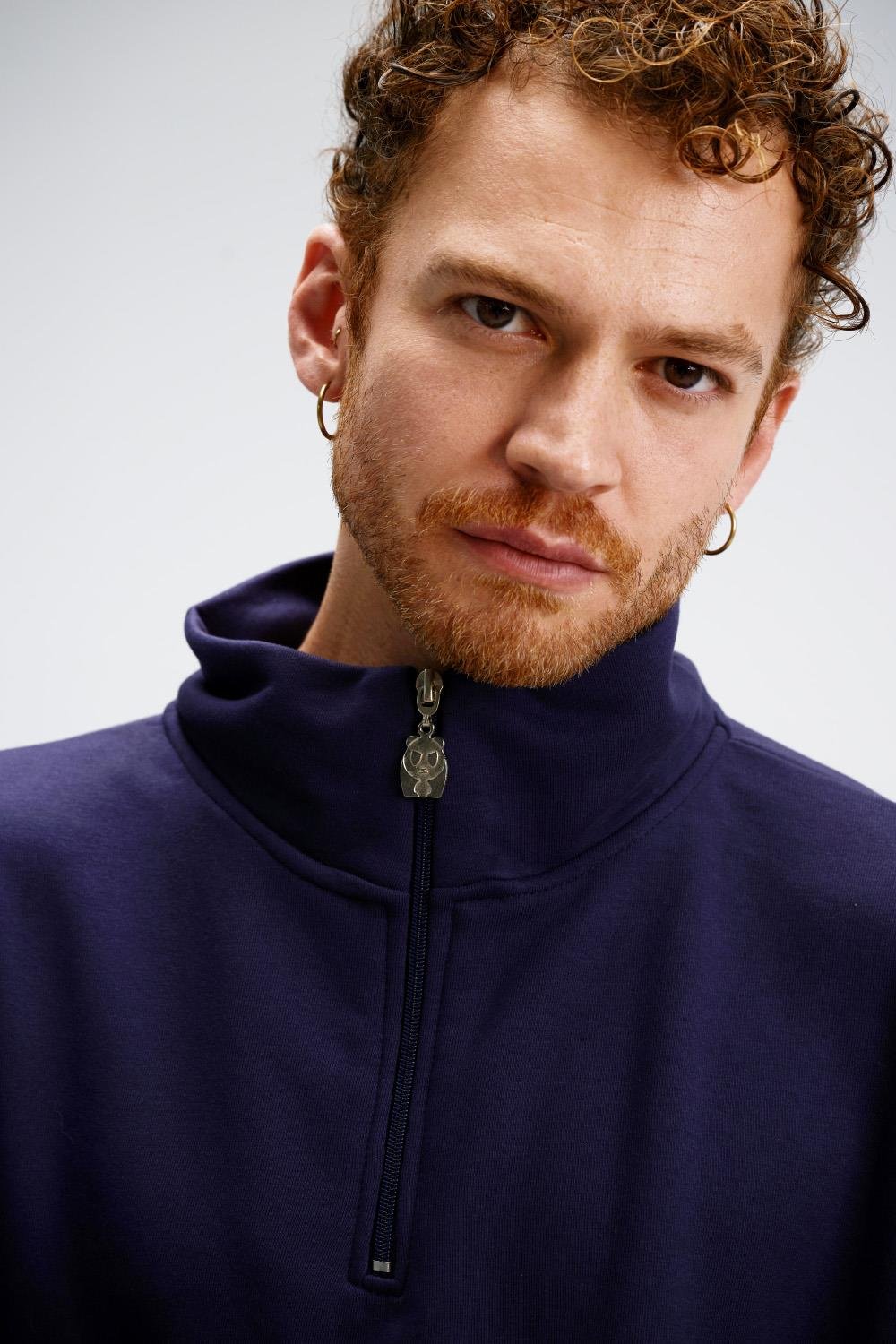 Erkek Timeless Fermuarlı Lacivert Sweatshirt