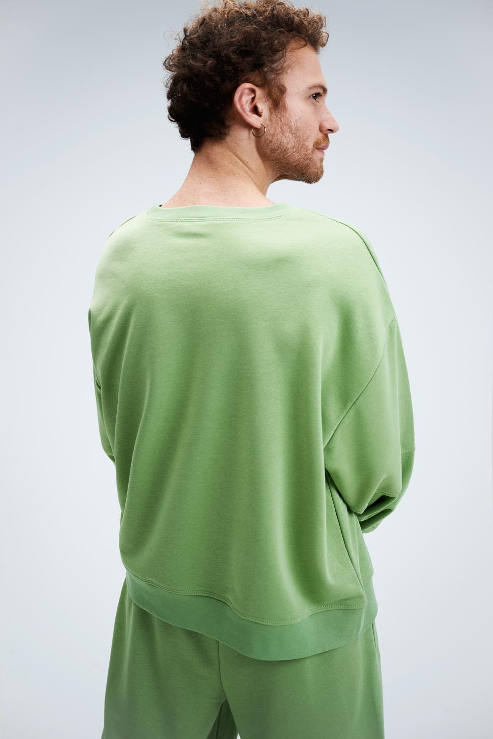 Erkek Timeless Oversize Fıstık Yeşili Sweatshirt