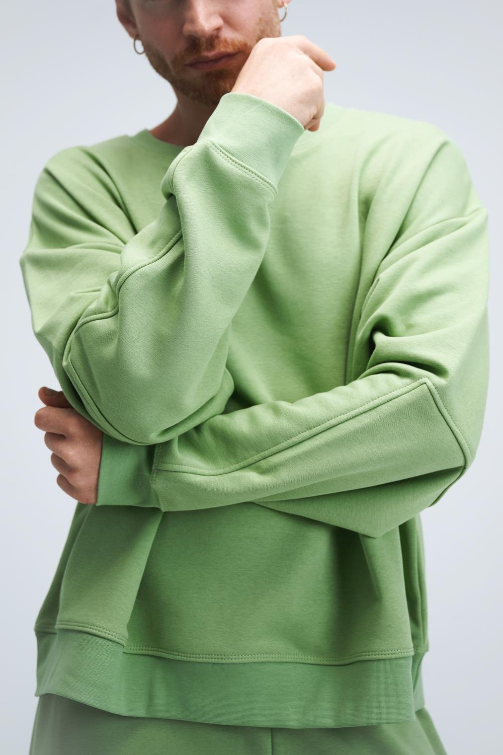 Erkek Timeless Oversize Fıstık Yeşili Sweatshirt