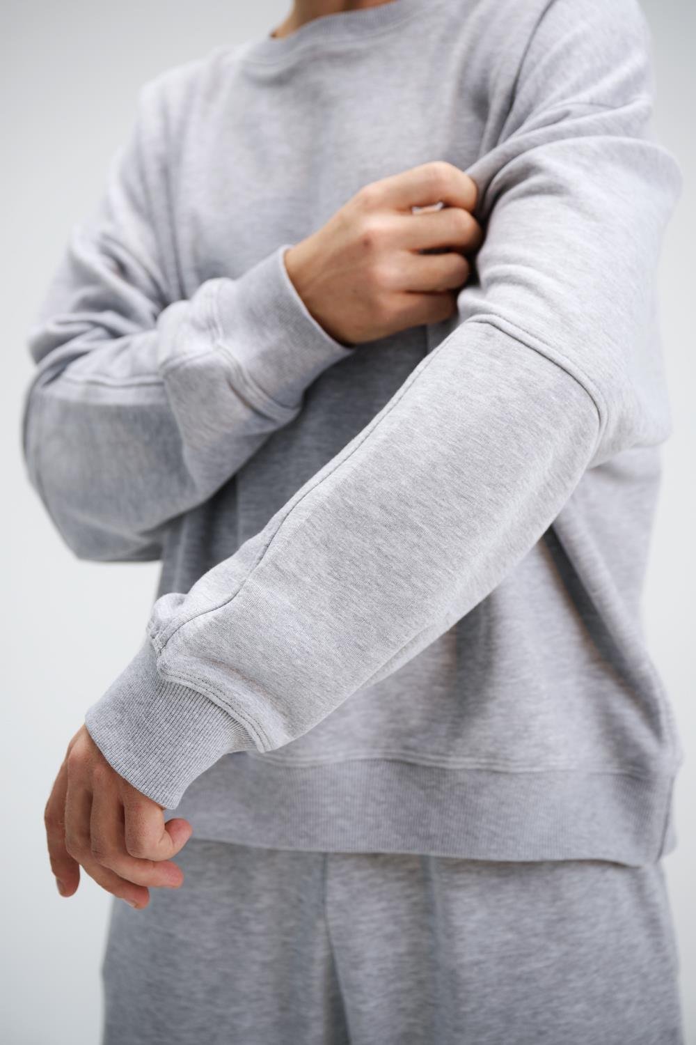 Erkek Timeless Oversize Gri Sweatshirt