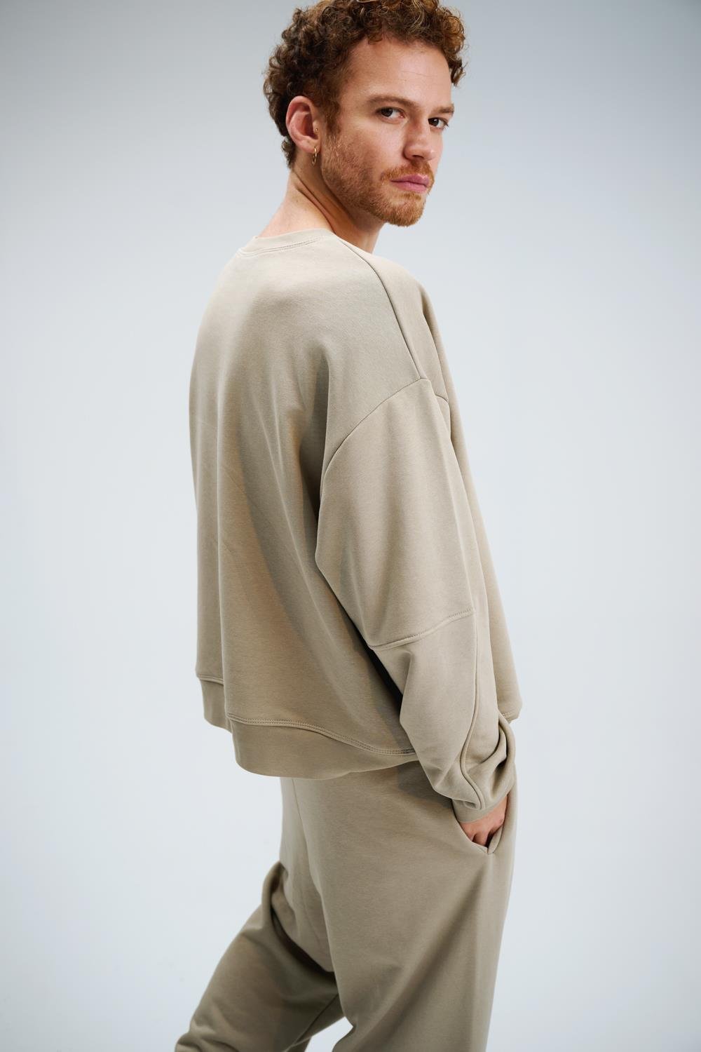Erkek Timeless Oversize Vizon Sweatshirt