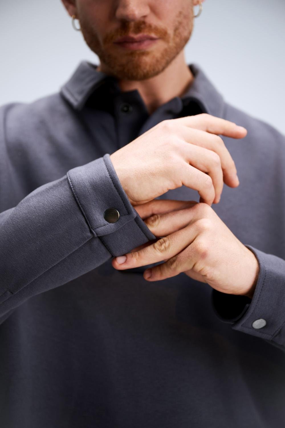 Erkek Timeless Polo Yaka Antrasit Sweatshirt