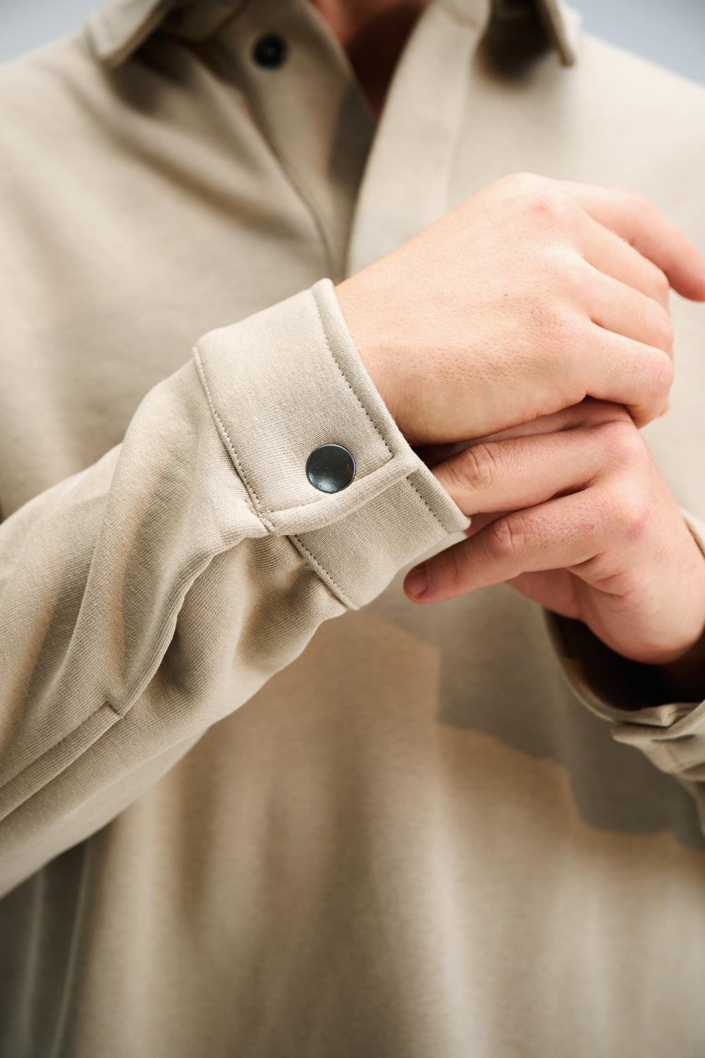 Erkek Timeless Polo Yaka Vizon Sweatshirt