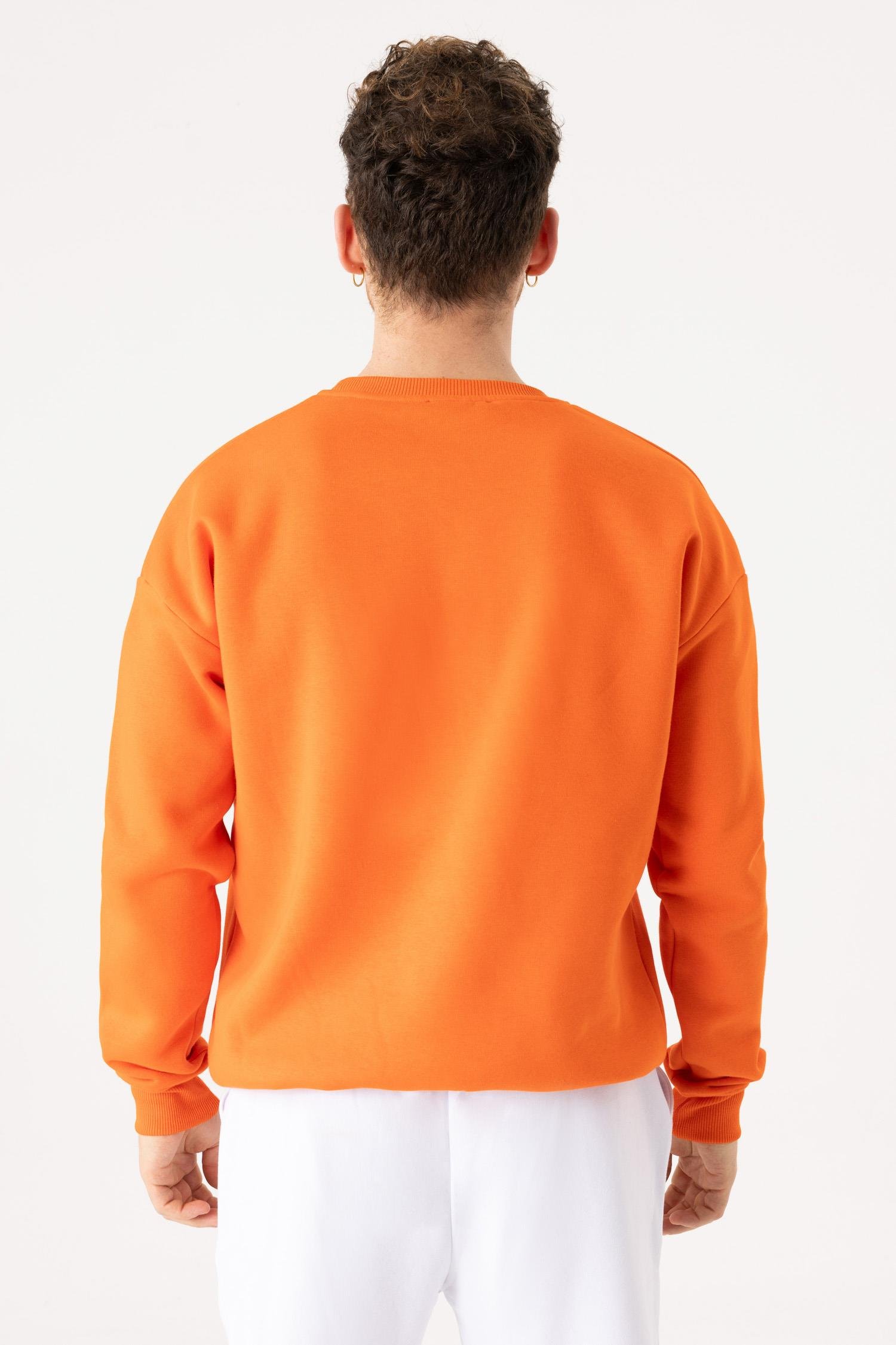Erkek Vibe Oversize Alev Turuncu Sweatshirt