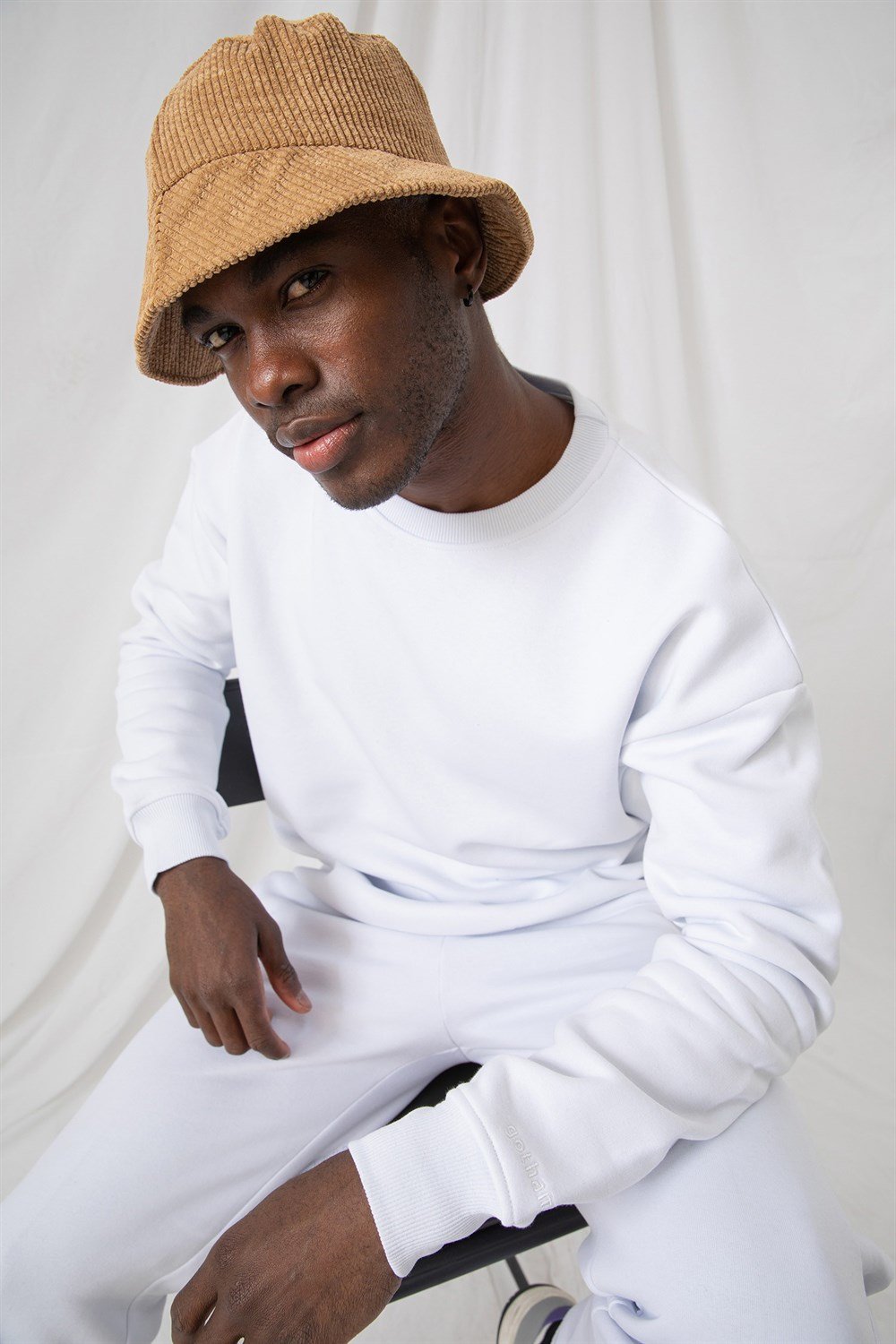 Erkek Vibe Oversize Beyaz Sweatshirt