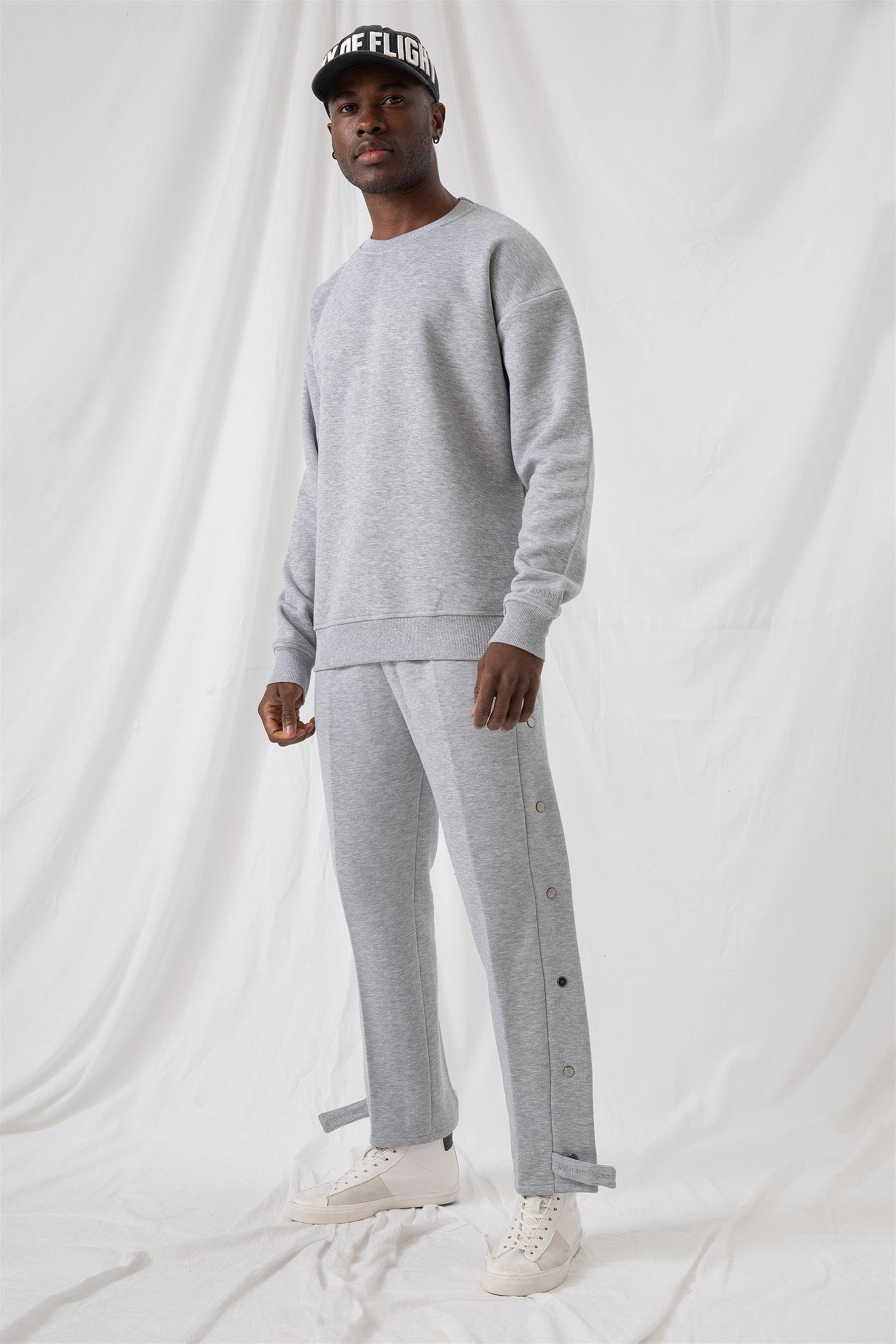 Erkek Vibe Oversize Gri Sweatshirt