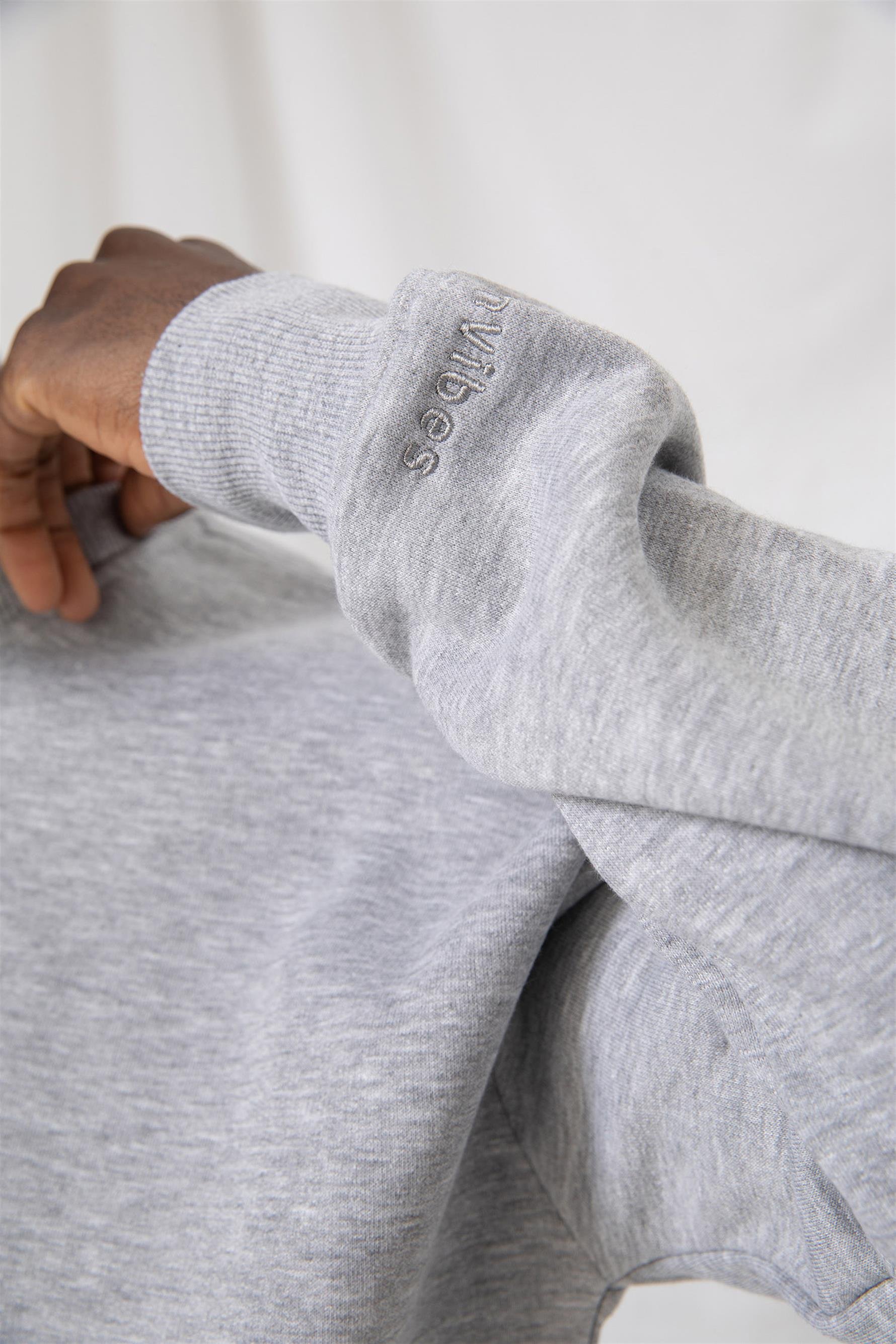 Erkek Vibe Oversize Gri Sweatshirt