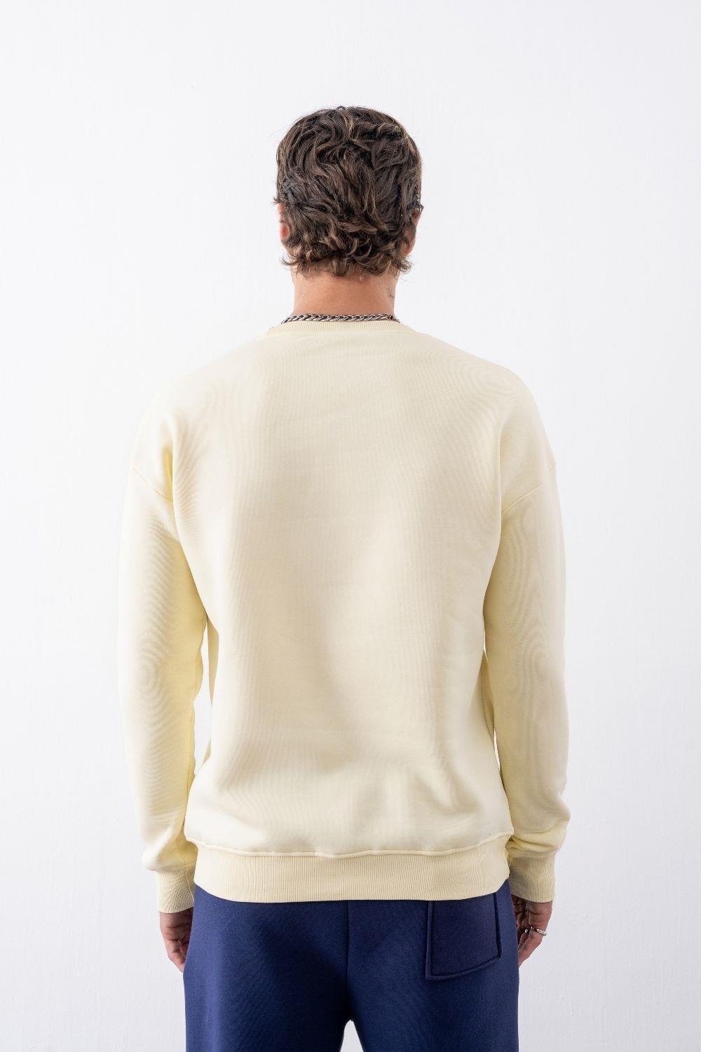 Erkek Vibe Oversize Krem Sweatshirt