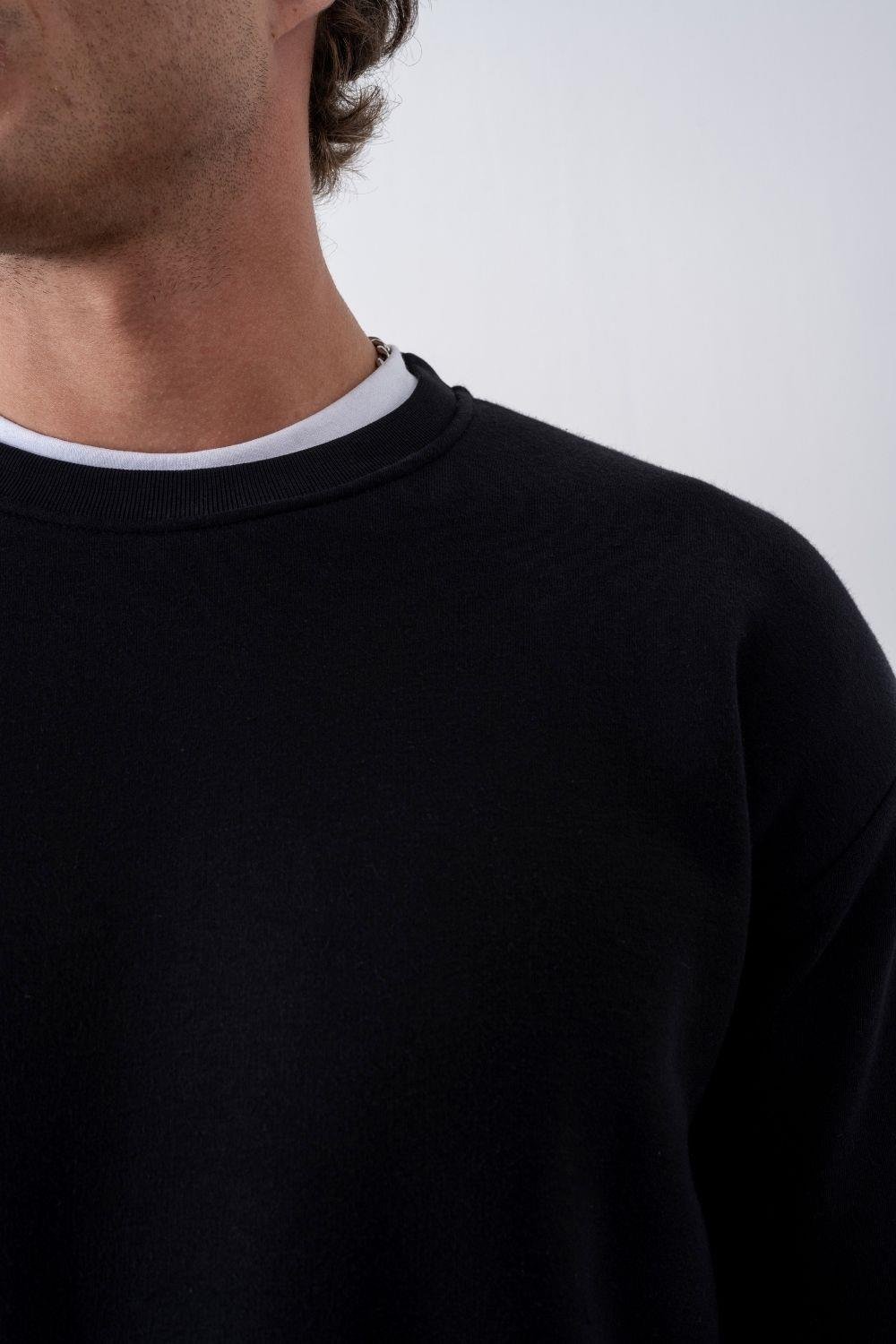 Erkek Vibe Oversize Siyah Sweatshirt