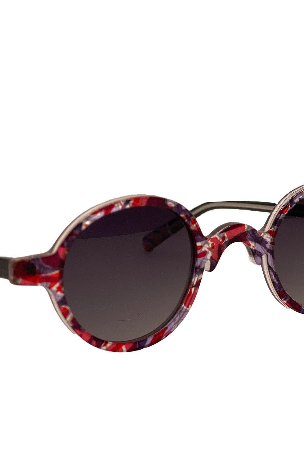 gothamVibes Kırmızı-Mor Desenli Yuvarlak Güneş Gözlüğü - 002