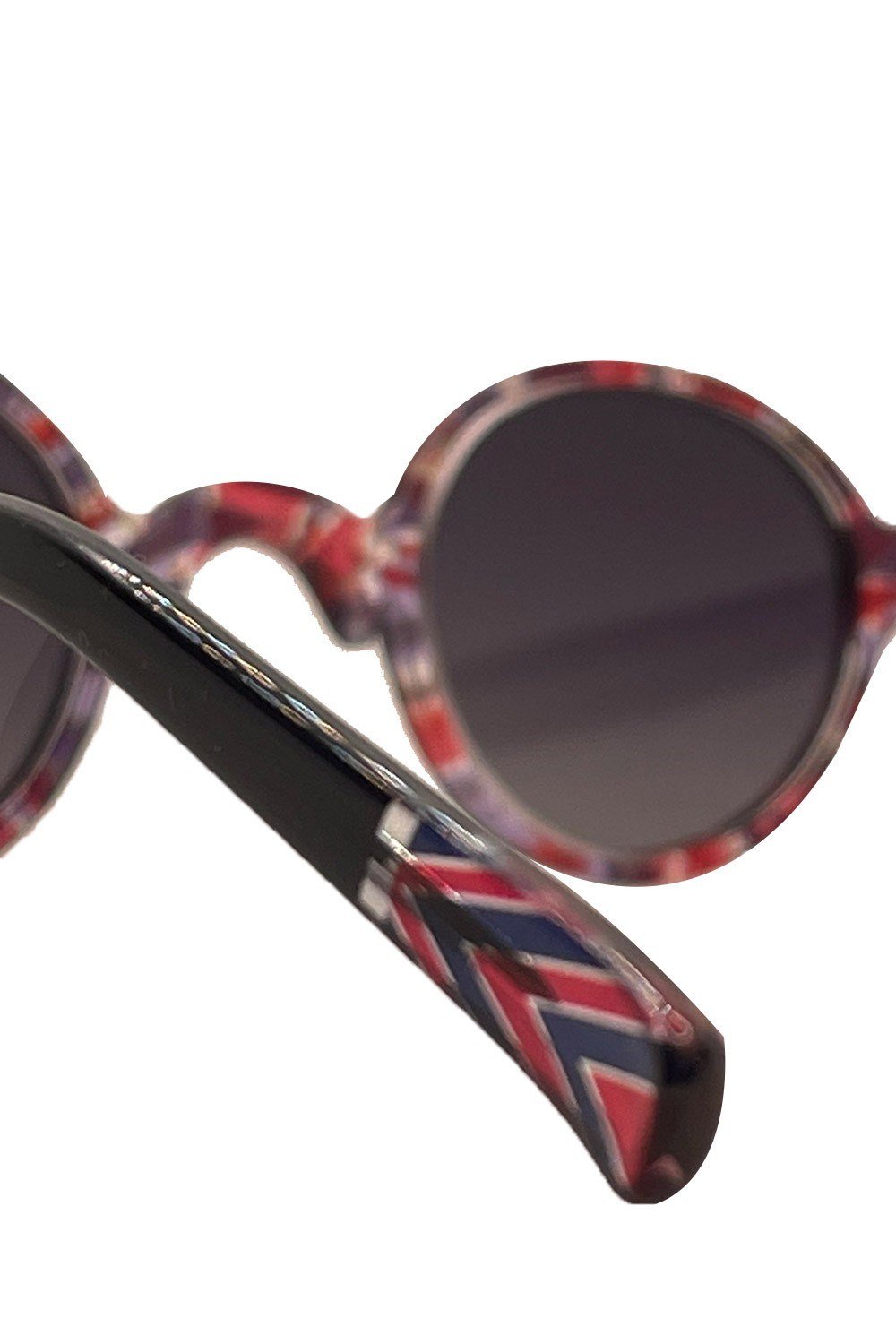 gothamVibes Kırmızı-Mor Desenli Yuvarlak Güneş Gözlüğü - 002