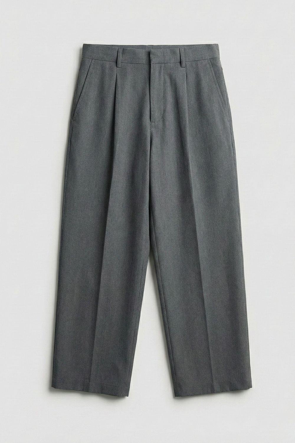 Gri  Premium Pileli Kumaş Pantolon