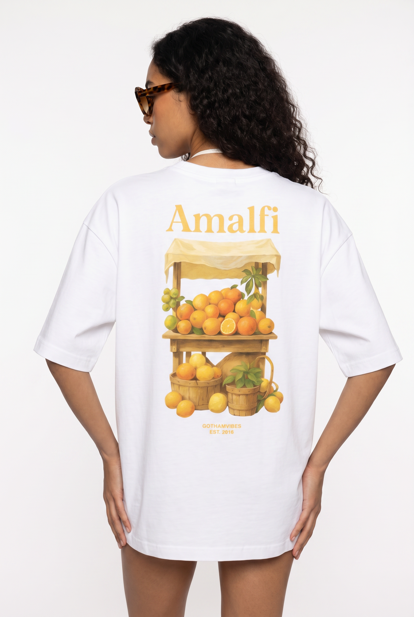 Kadın Amalfi Oversize Beyaz T-Shirt