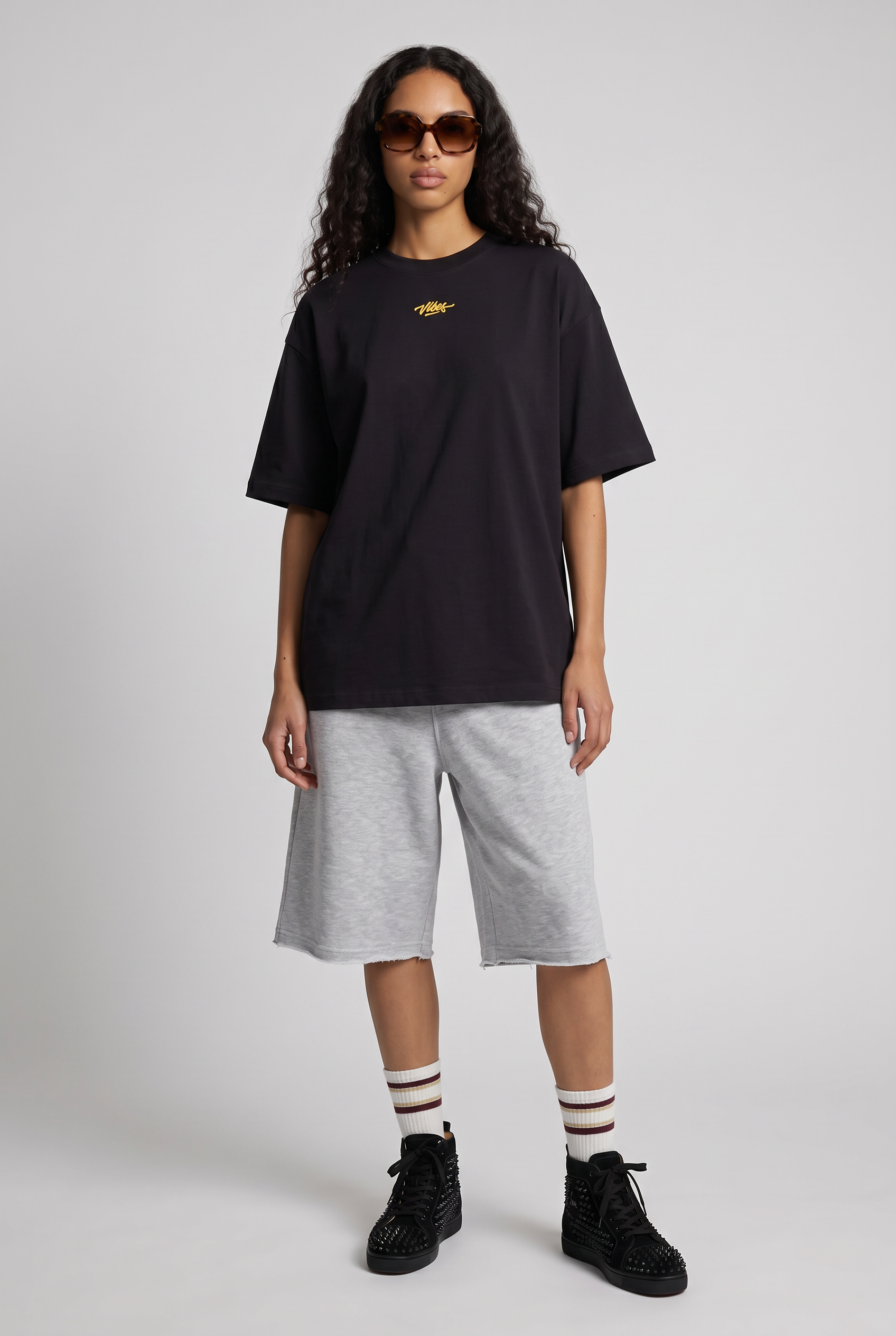 Kadın Amalfi Oversize Siyah T-Shirt