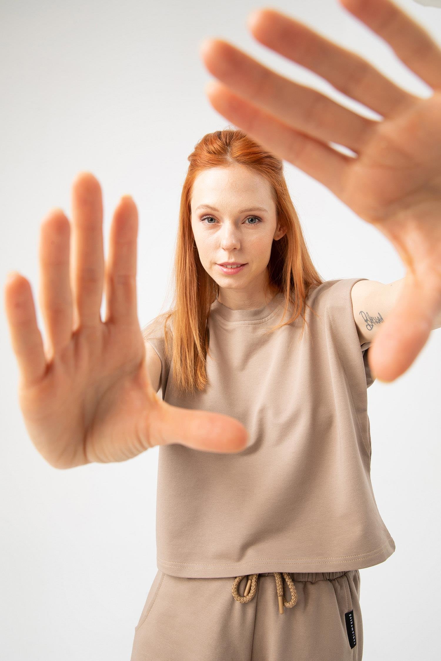 Kadın Base Kısa Vizon T-Shirt