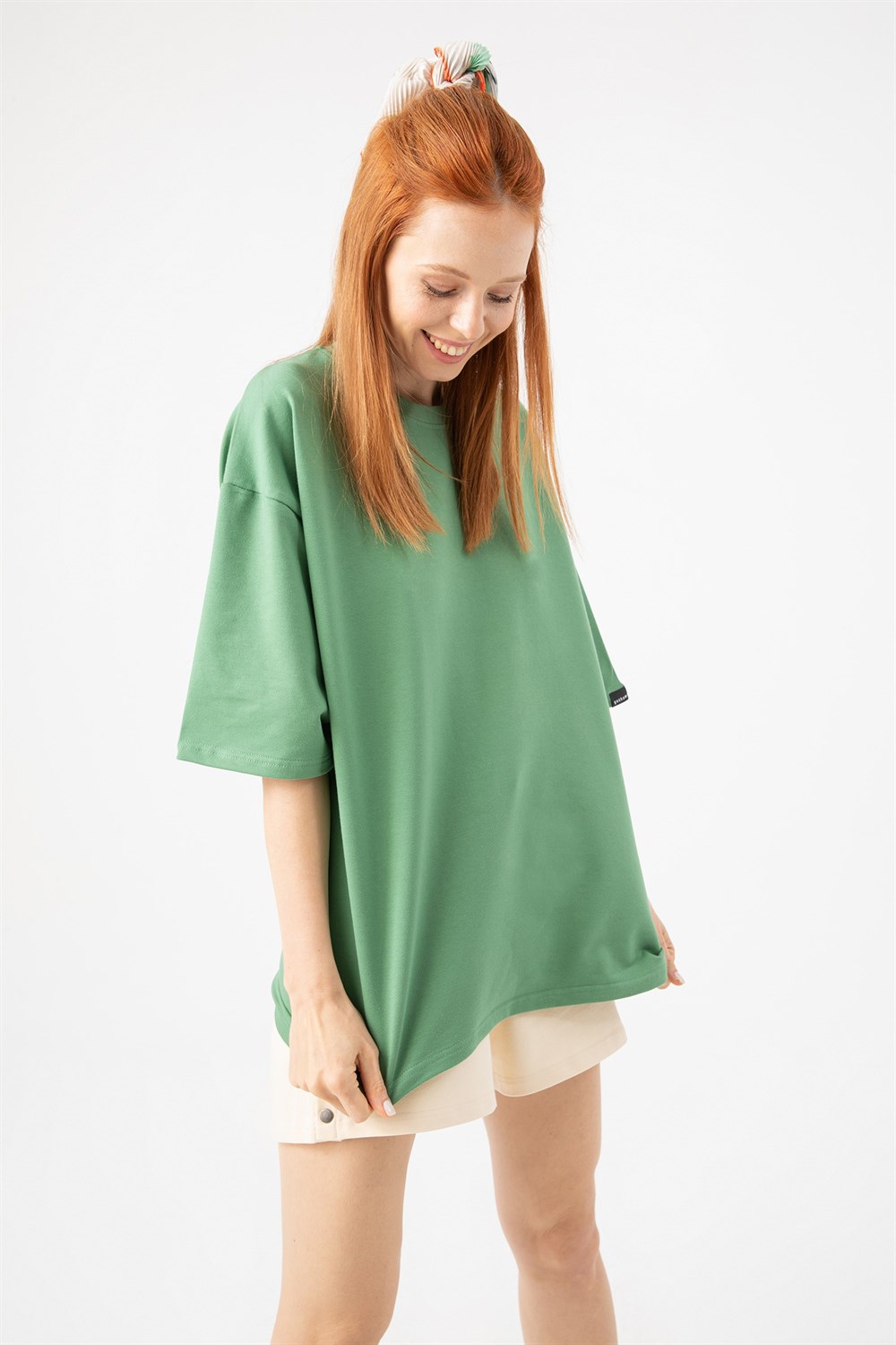 Kadın Base Oversize Çağla T-Shirt