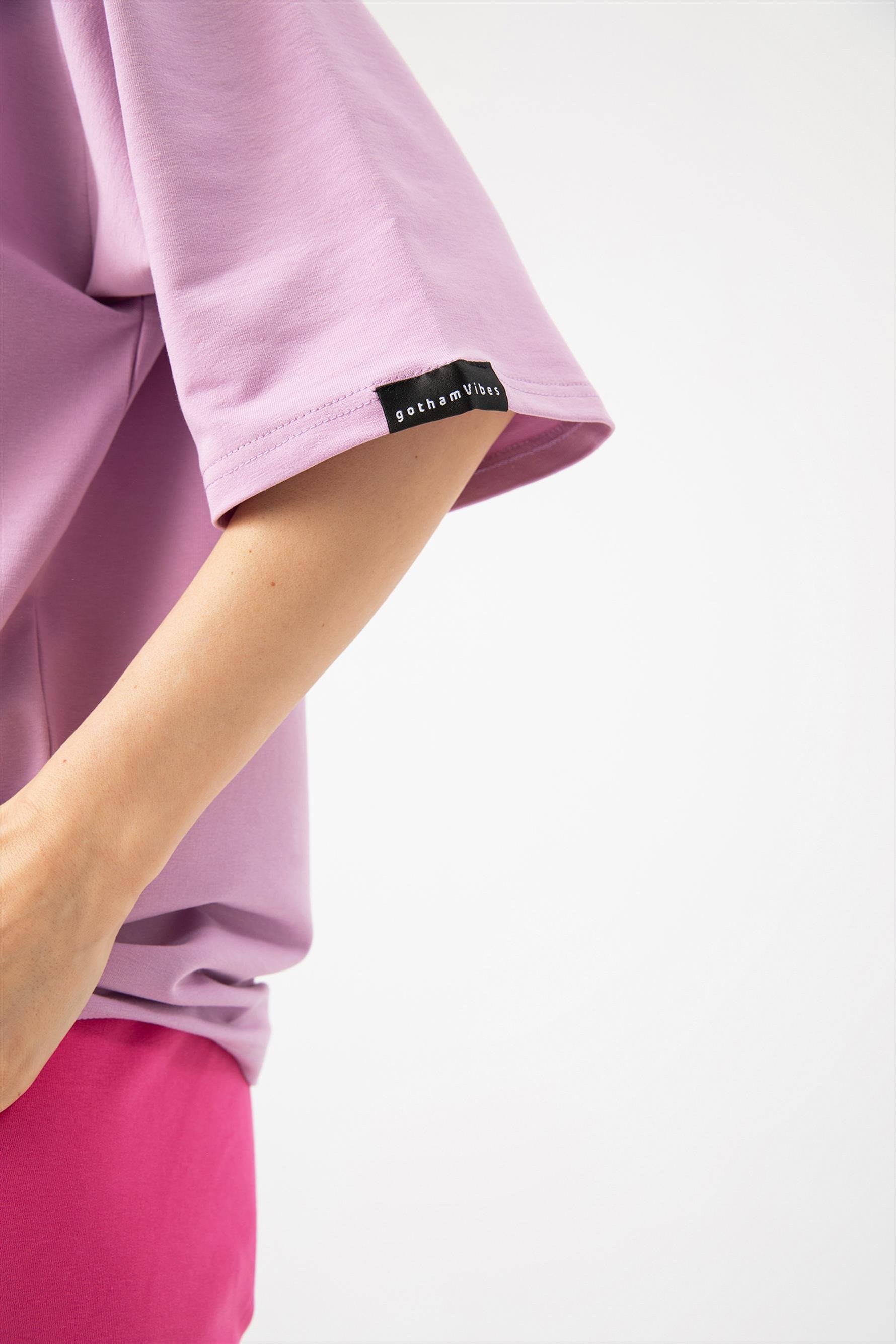 Kadın Base Oversize Lila T-Shirt