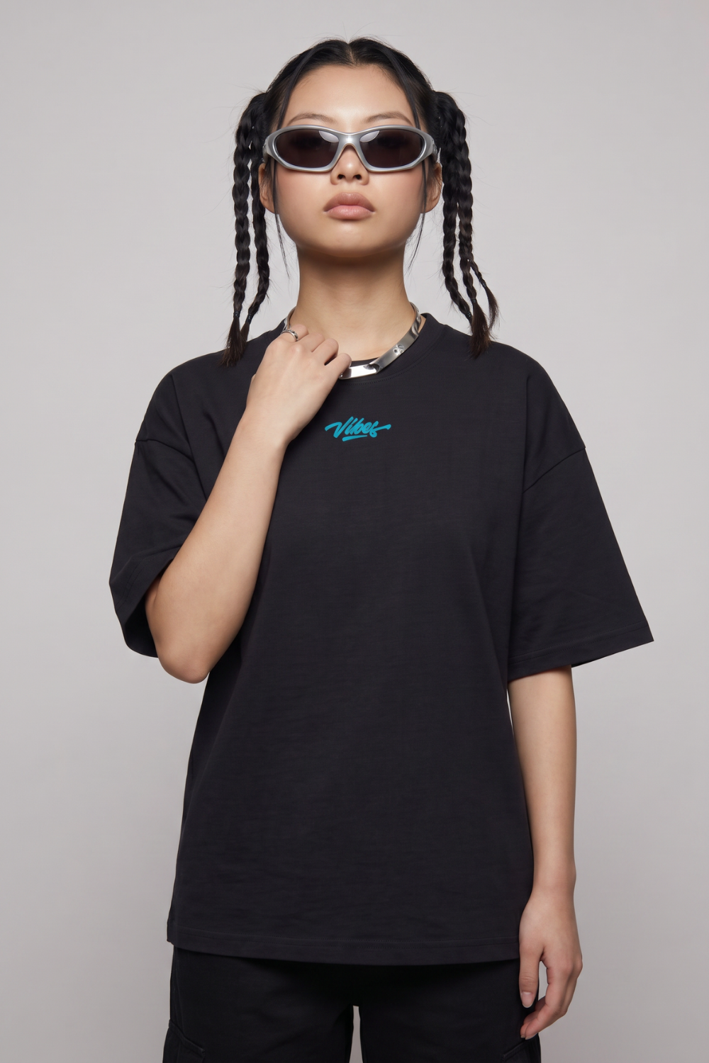 Kadın Boxy Anatolian Siyah Premium T-Shirt